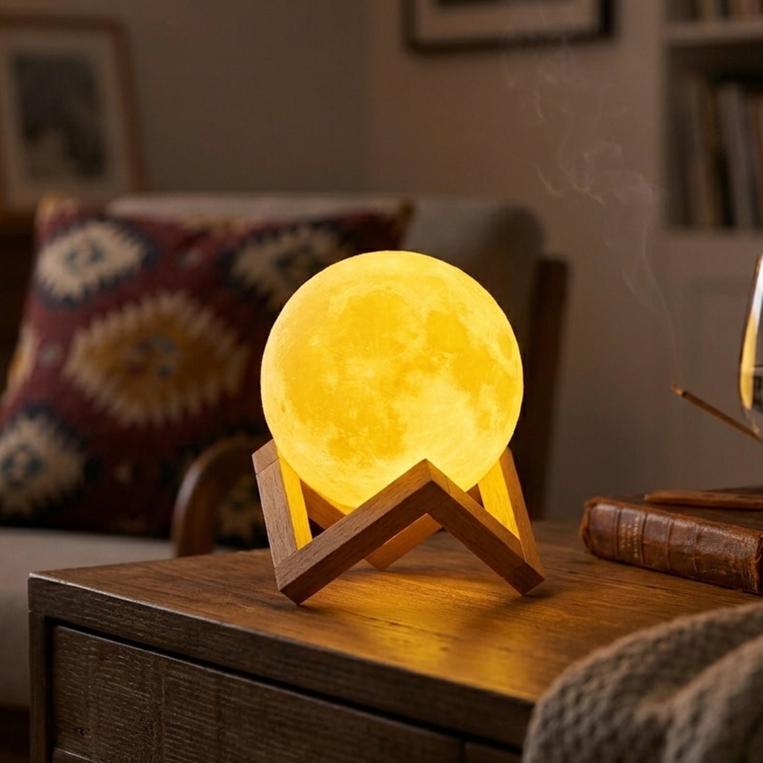 Rechargeable LED Moon Lamp – Soothing Ambient Light for Home - Image 3