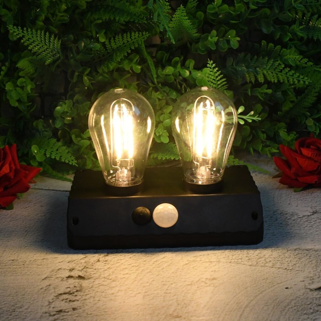Solar LED Lamp - Double Bulb Outdoor Garden Light | Indo Glow