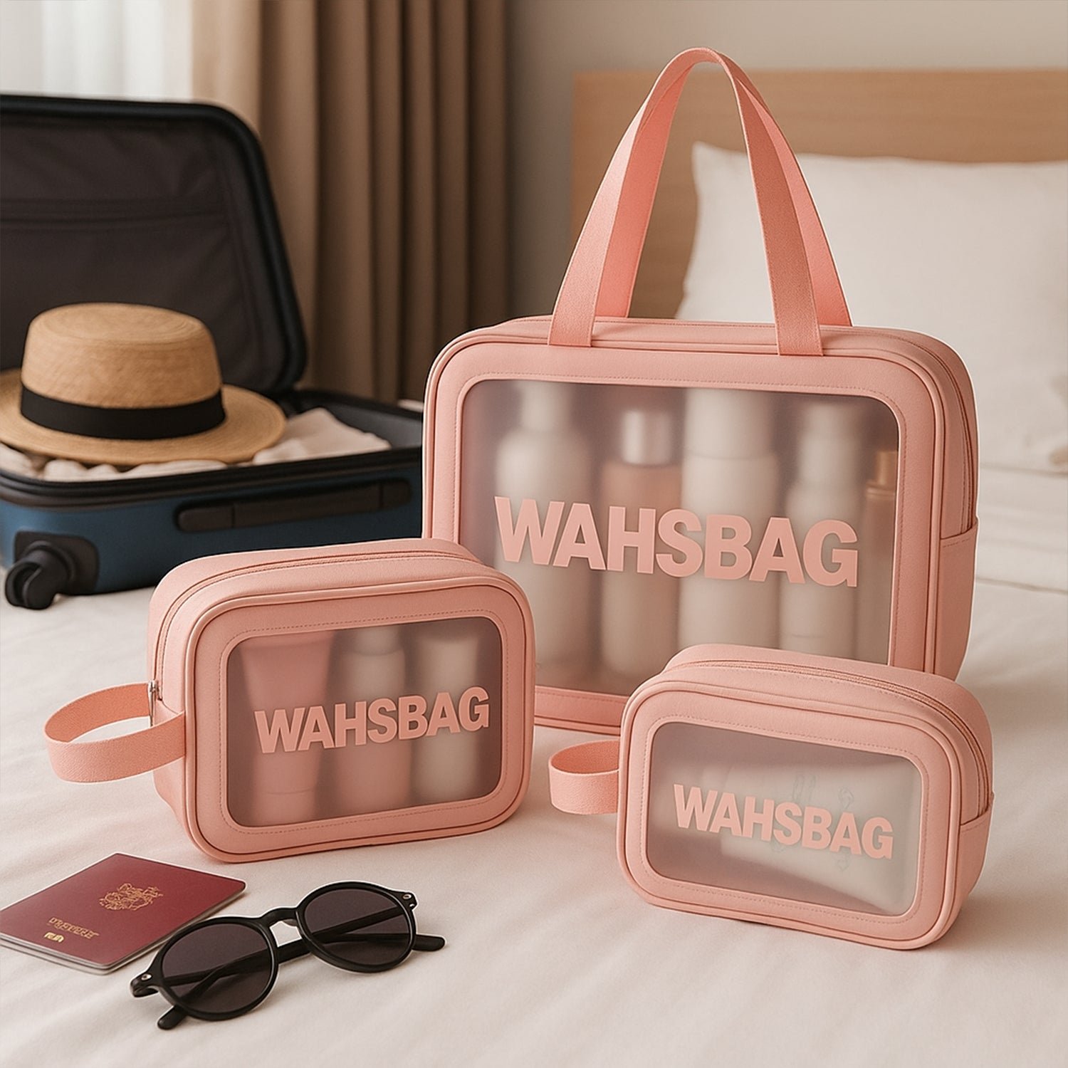 Cosmetic Pouch Set – Waterproof Travel Makeup Bags (Set of 3) | BeautyBare - Image 3