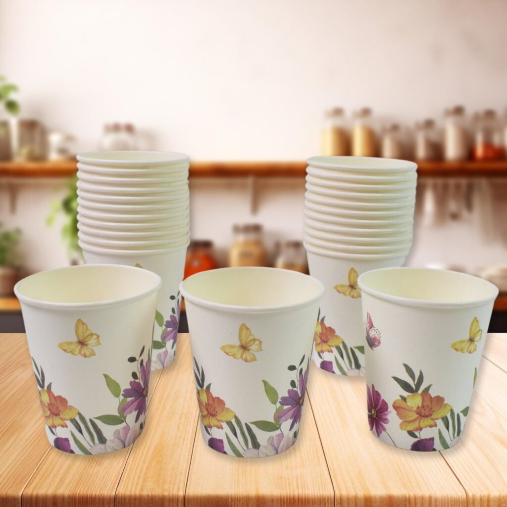 Disposable Paper Cups - Mixed Design 24 Pcs | Papezo