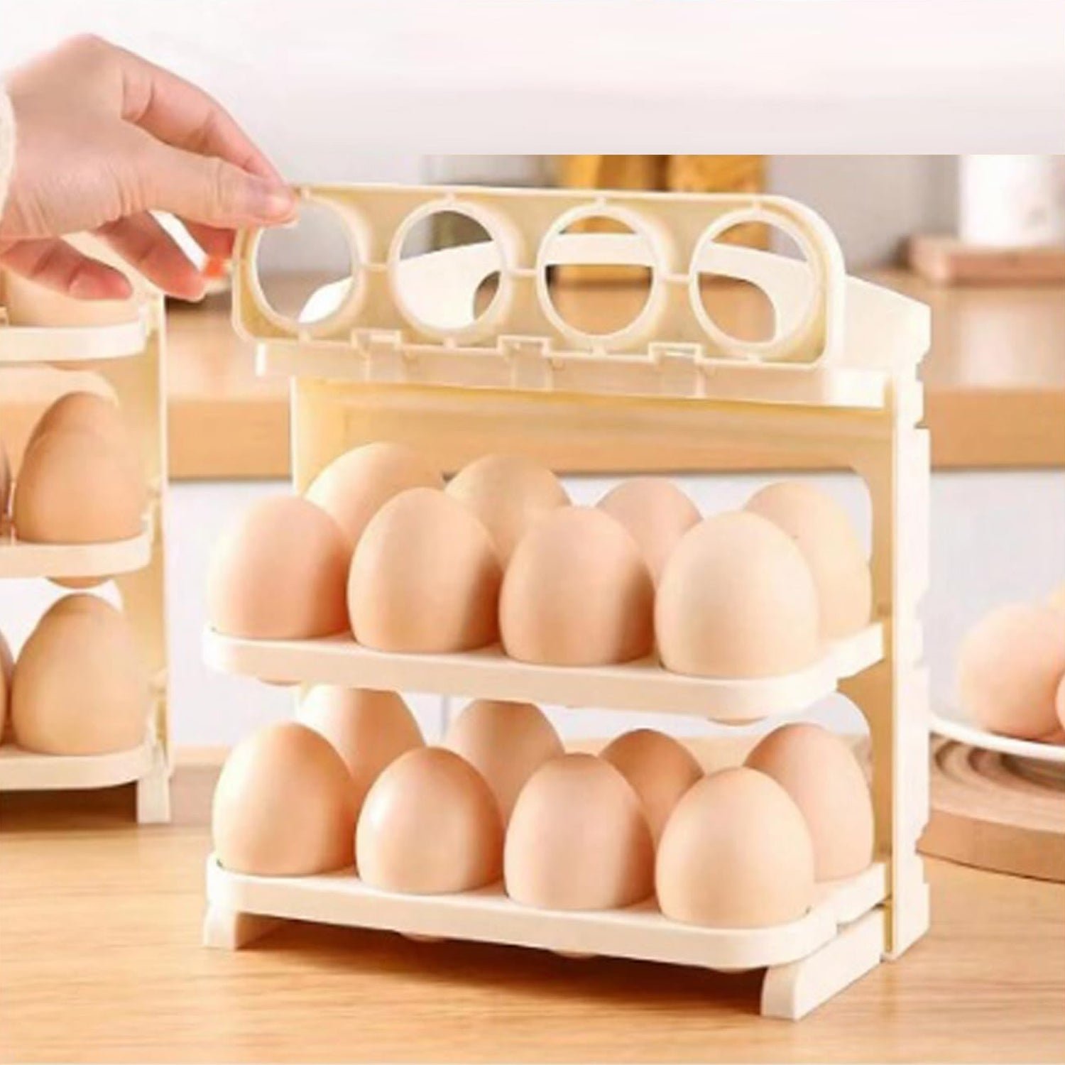 Foldable Egg Tray - 24-Grid Refrigerator Organizer | Tidy Table - Image 8