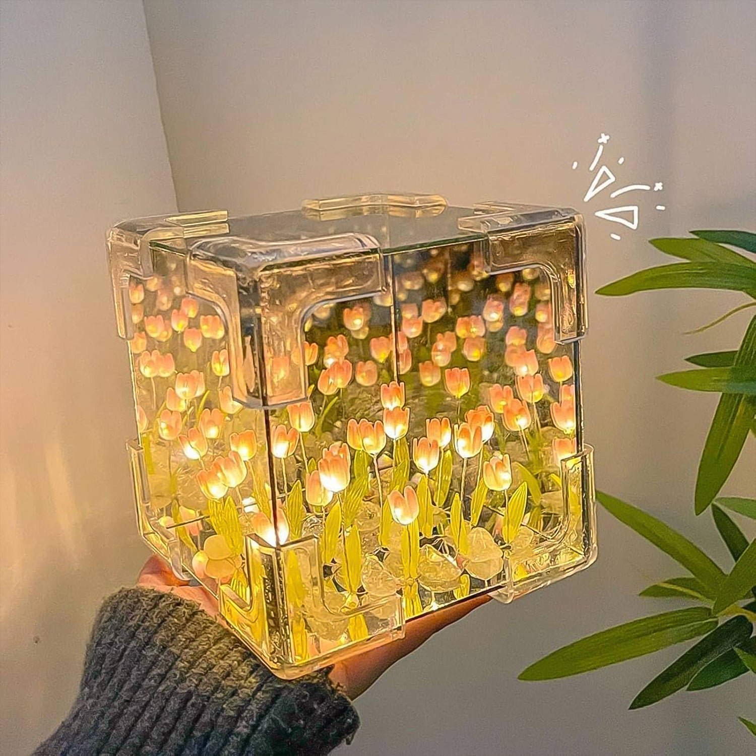 Tulip LED Night Lamp – Decorative Mirror & Light | Styleva - Image 5