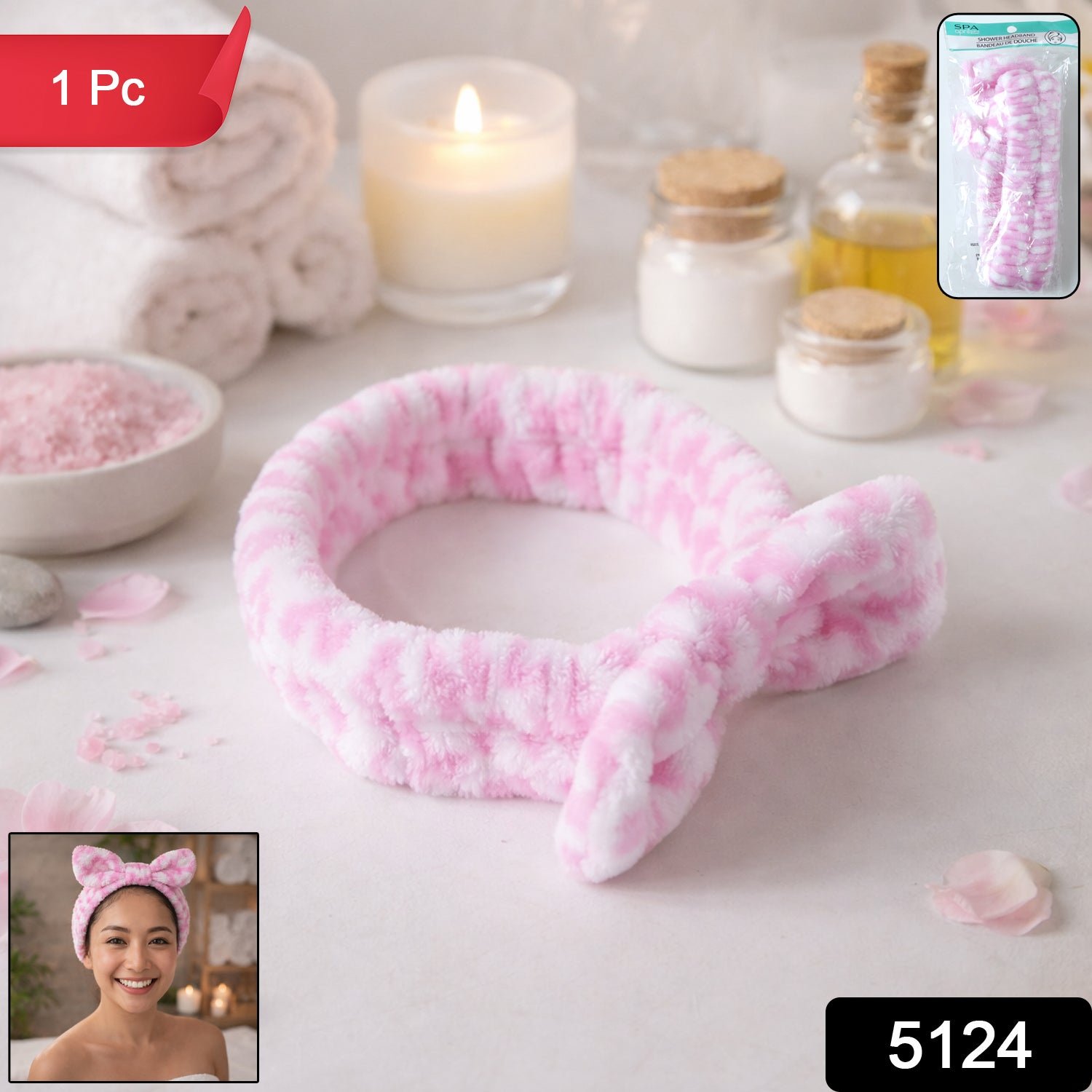 Soft Plush Spa Headband – Comfortable Stretchable Hair Band - Image 2