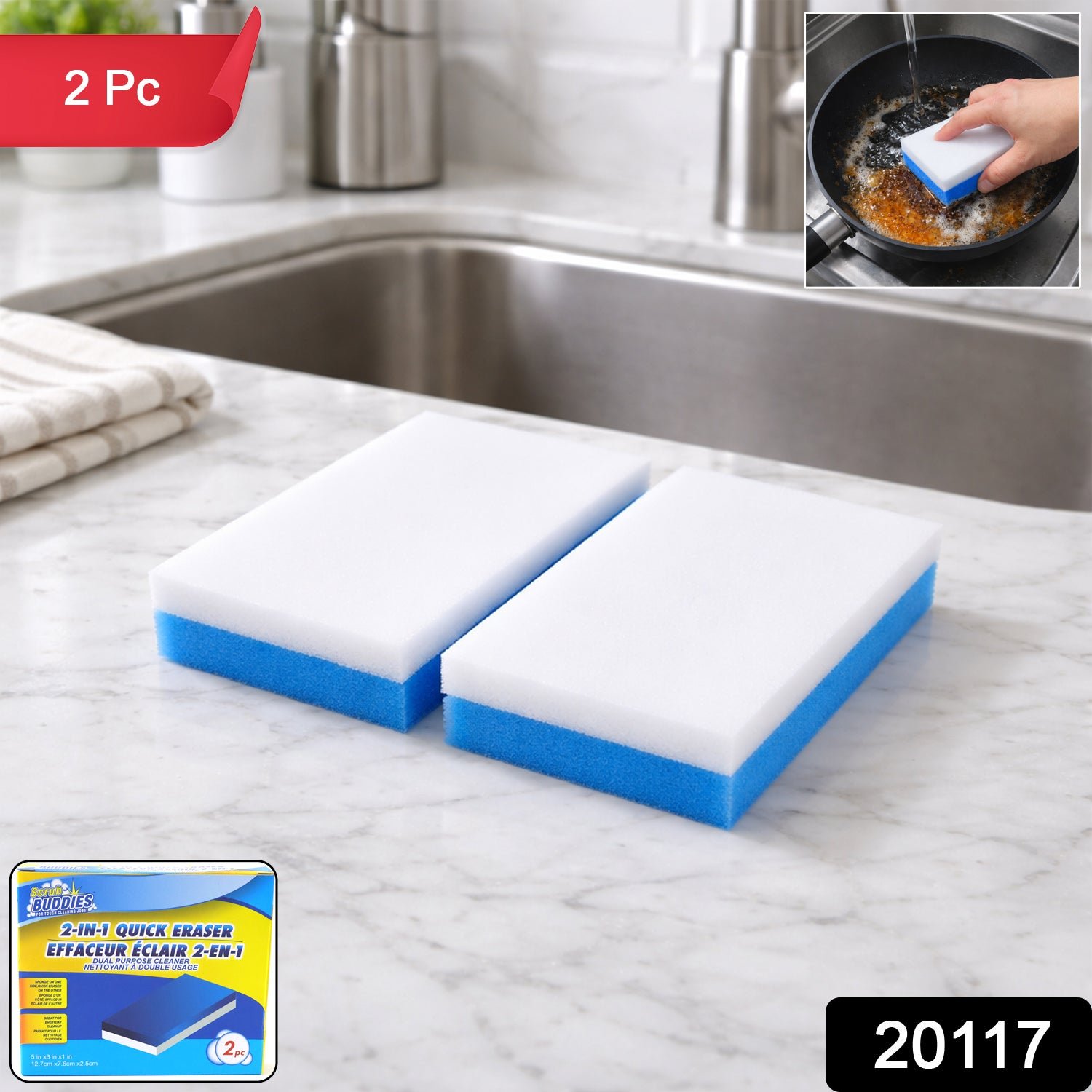 Cleaning Sponge Eraser Pads – Dual Layer Multipurpose Set - Image 2