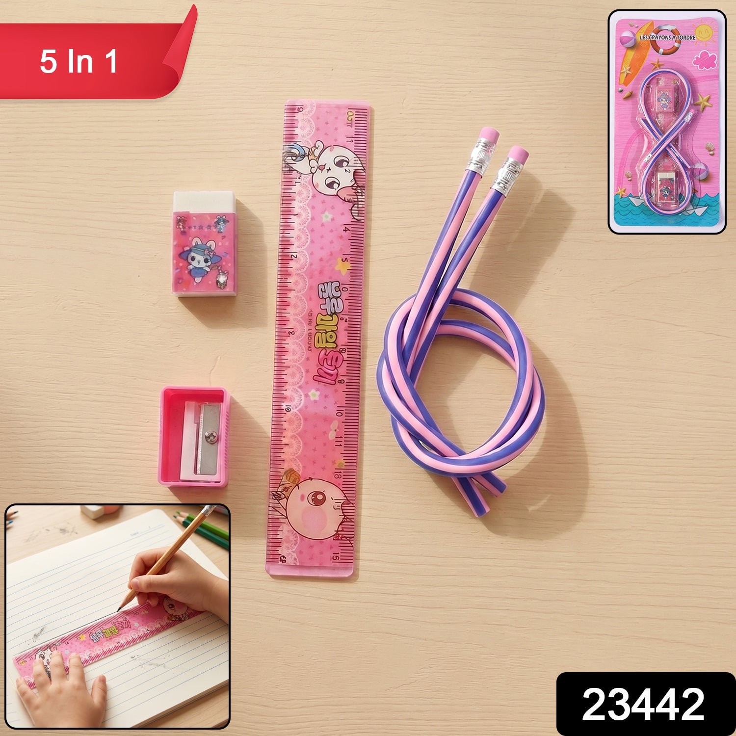 Kids 5-in-1 School Stationery Kit – Fun & Practical Learning Set - Image 2