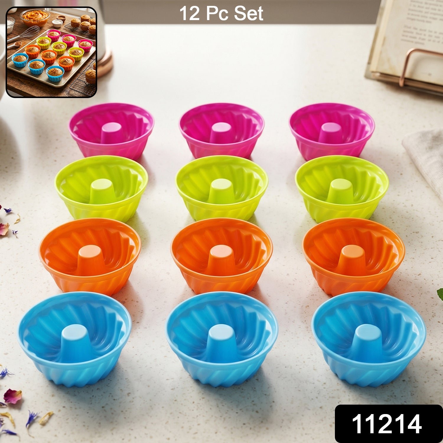 Reusable Silicone Cupcake Mould Set – Non-Stick & Heat-Resistant - Image 3