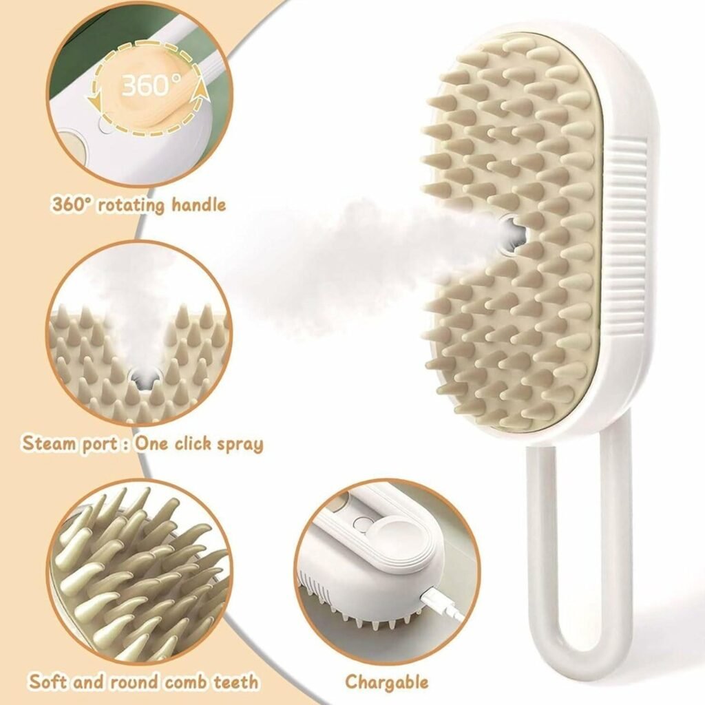 Electric Pet Steam Brush - Hair Removal & Massage | Calm & Curl