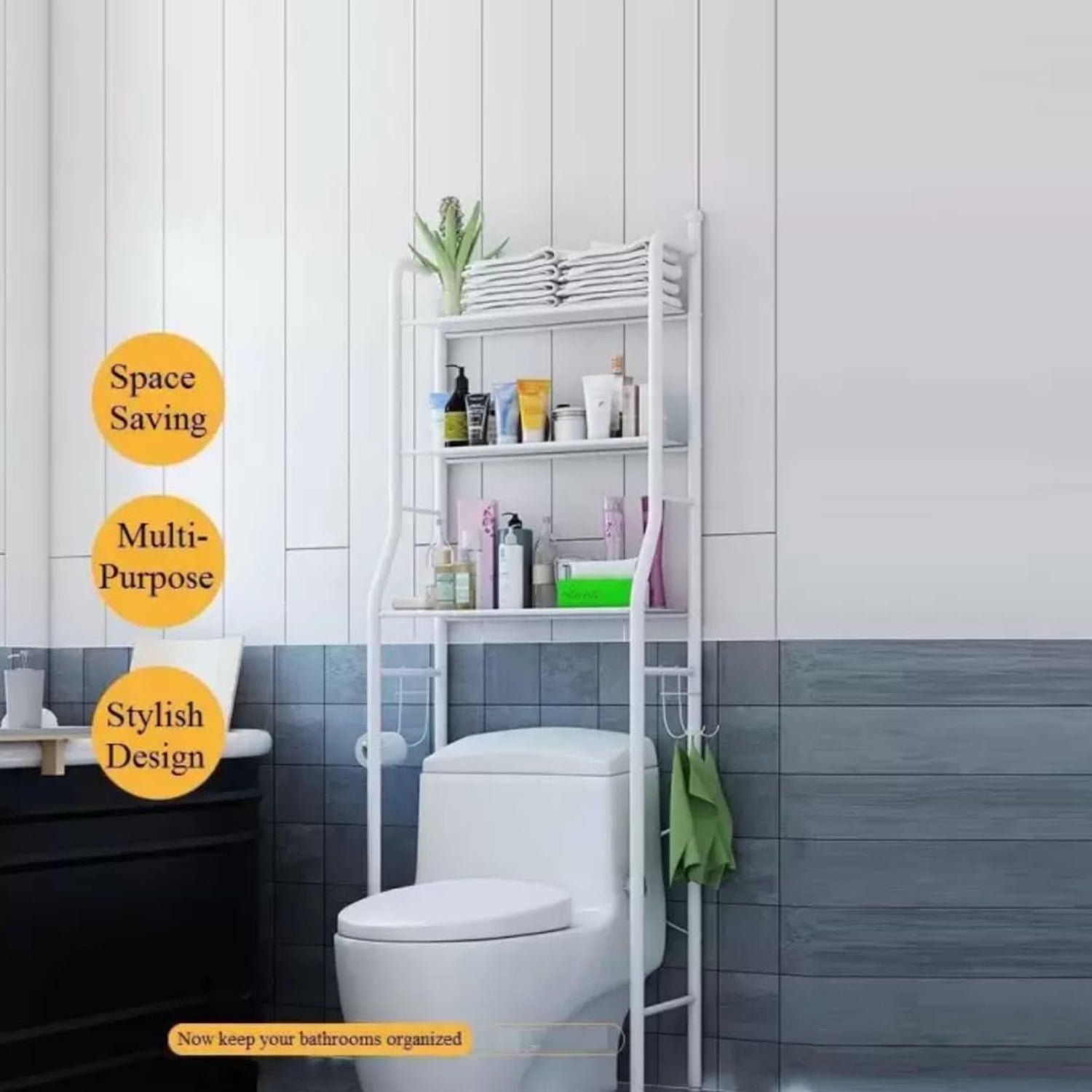 Over Toilet Storage Rack – Space-Saving Metal Shelf | Bathora - Image 6