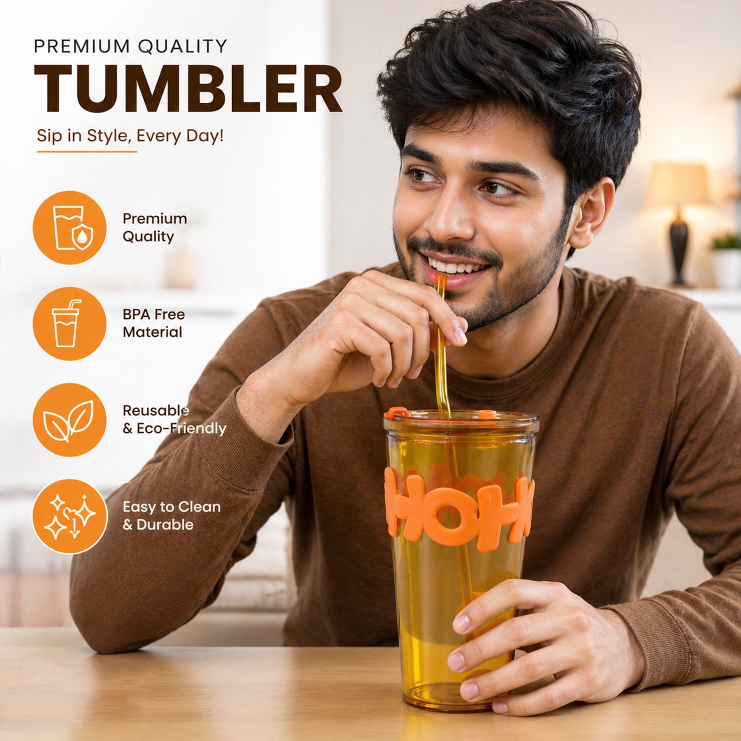Glass Tumbler with Lid and Straw – Leak-Resistant & Stylish - Image 5