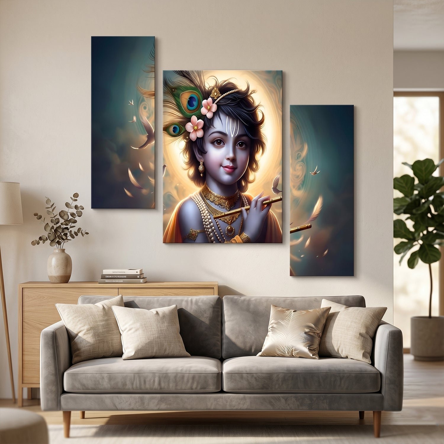 Krishna Flute Wall Art – Vibrant & Sacred Home Decor - Image 5