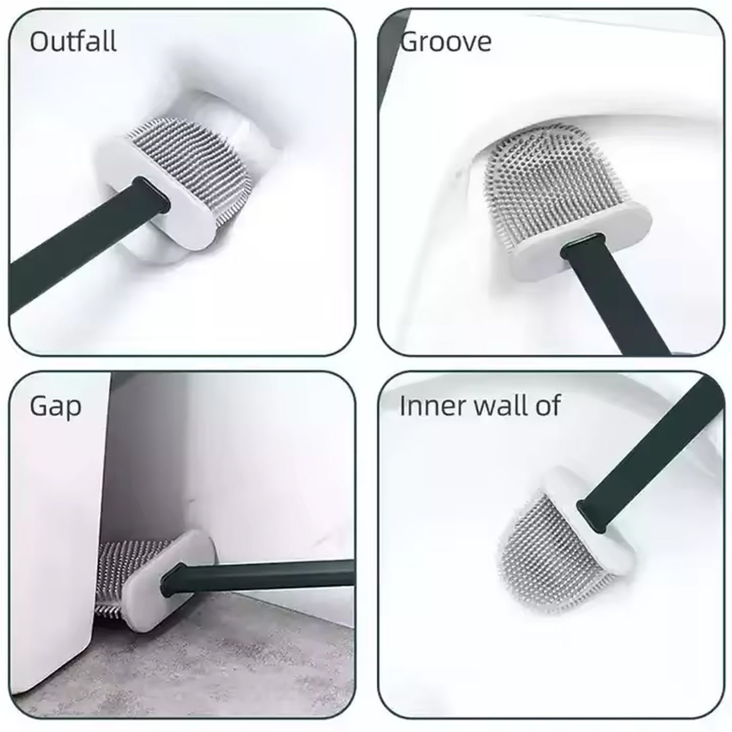 Silicone Toilet Brush - Wall-Mounted, Anti-Drip Cleaner | Velvet Wipe - Image 4