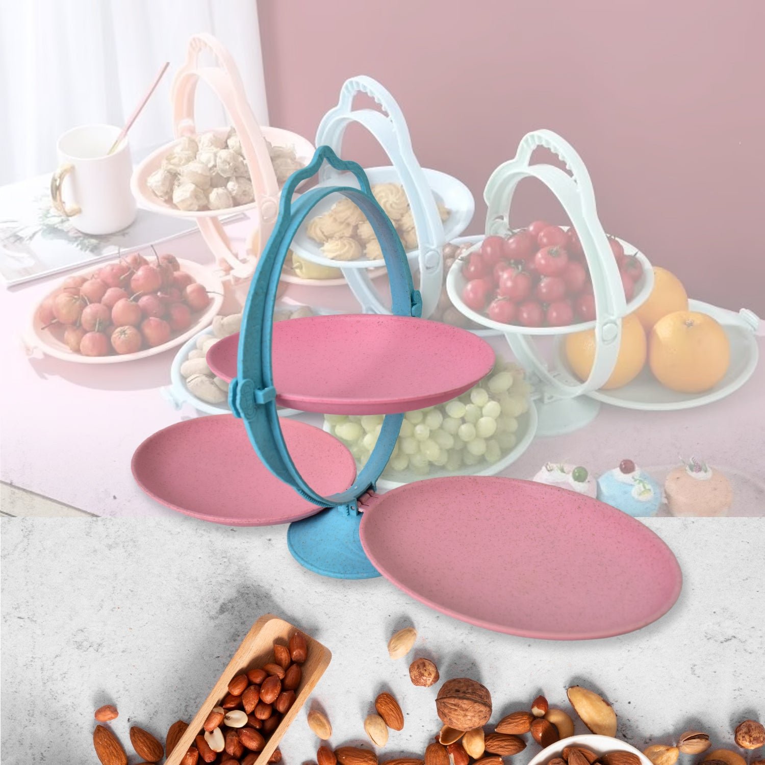 Foldable Fruit Plate – Space-Saving Multi-Use Kitchen Organizer - Image 4