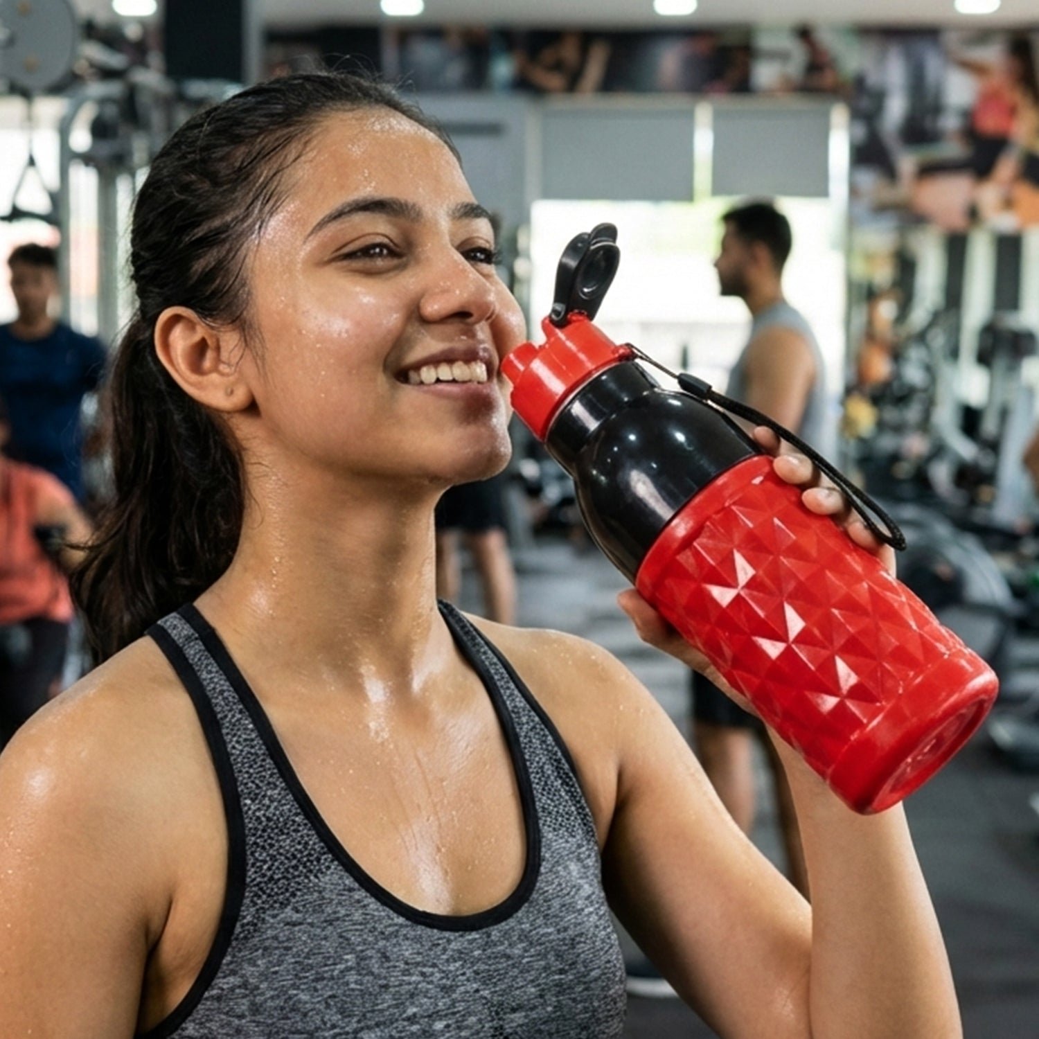 400 ML Sports Water Bottle – Leakproof with Flip Top Lid & Strap - Image 3