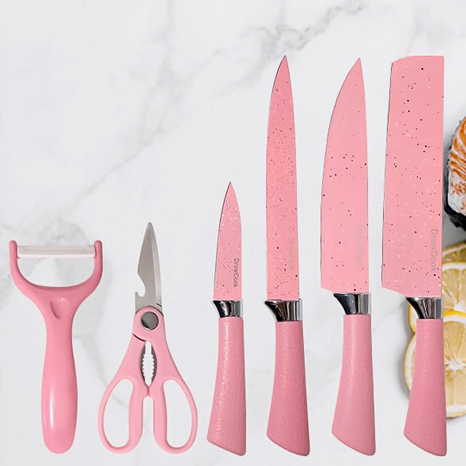 Chef Knife Set - 6 Pcs Stainless Steel Ceramic Coated | Quickslice - Image 5