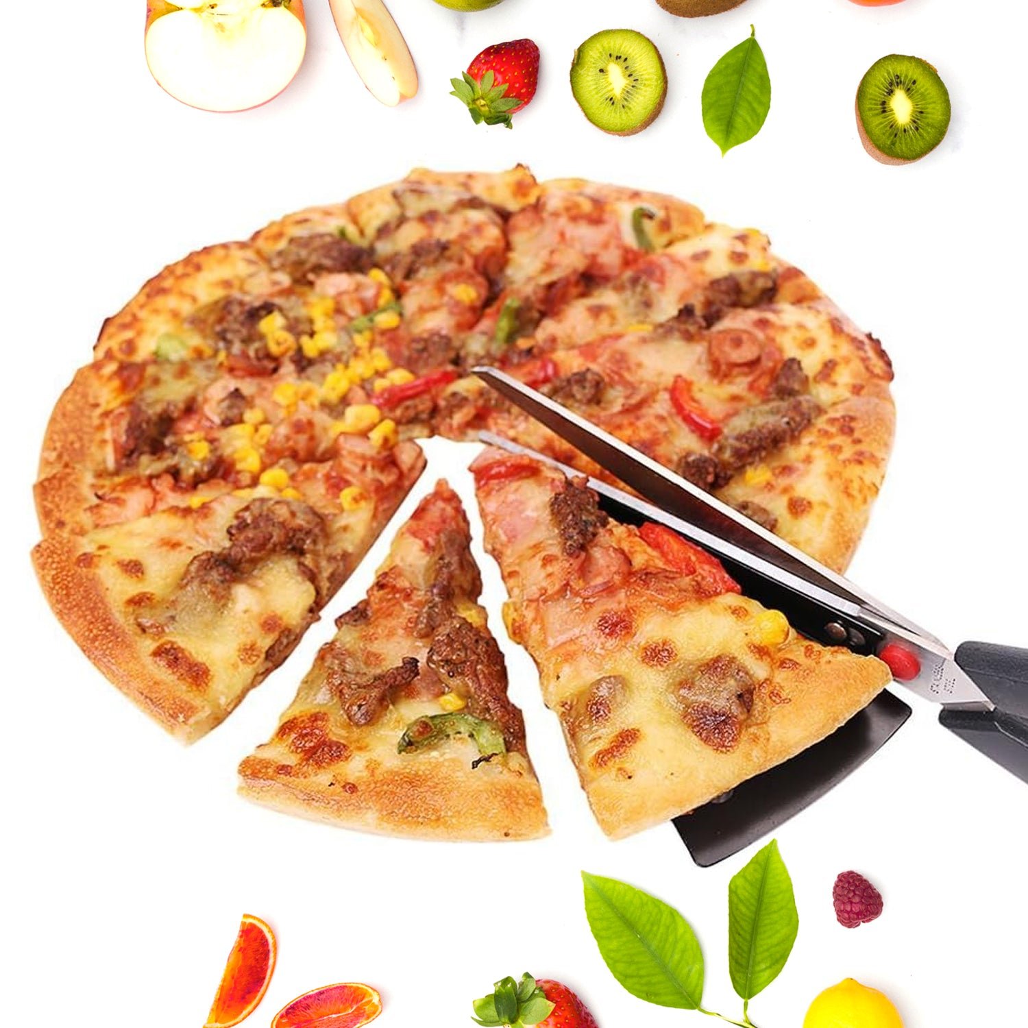 Pizza Cutter Scissors – Stainless Steel with Removable Spatula | Quickslice - Image 4
