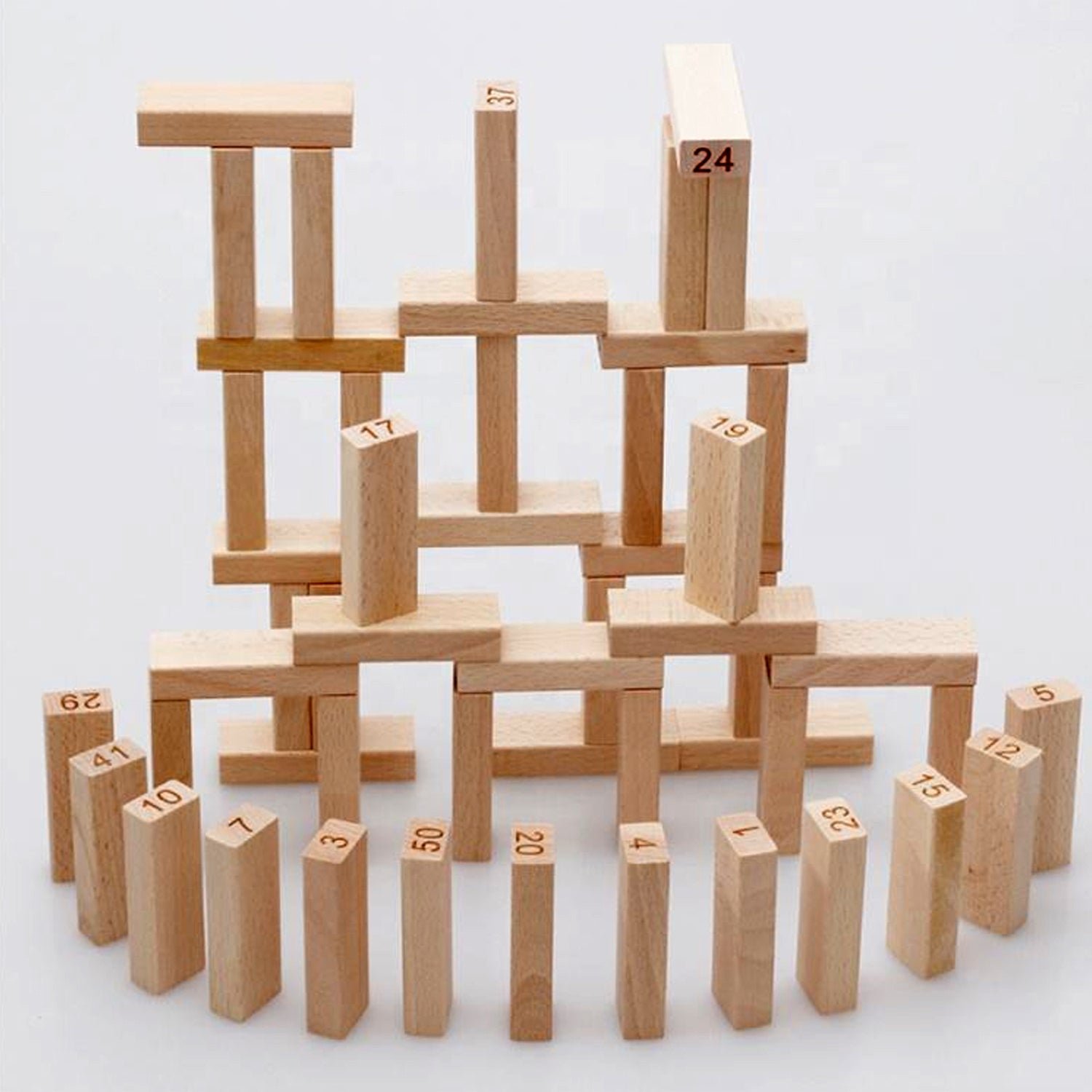Wooden Tumbling Tower Game - 48pc Family Stacking Blocks | Puzzle Vista - Image 4