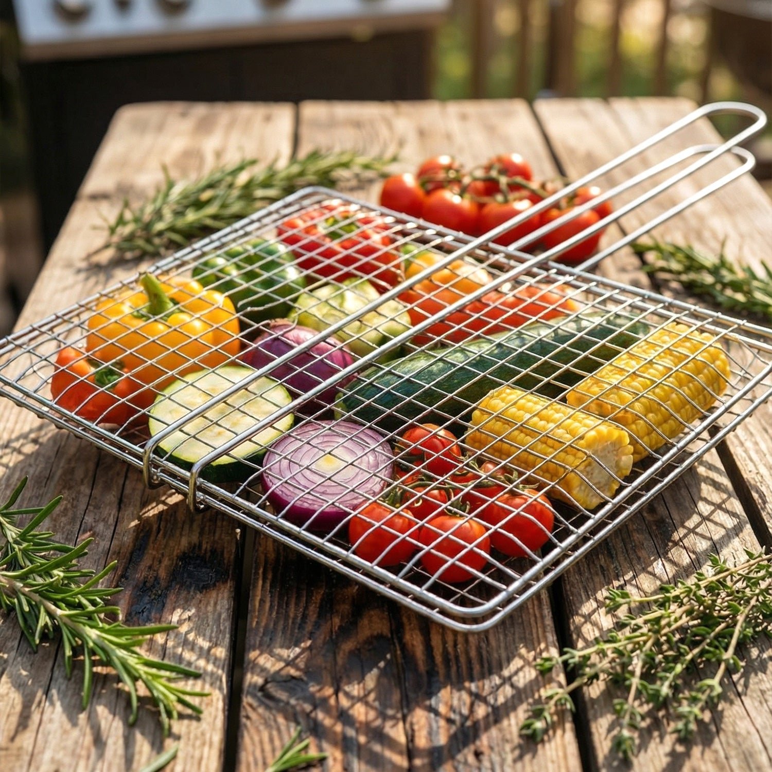 Heavy-Duty Stainless Steel BBQ Grill Basket – Long Handle & Durable Construction - Image 5