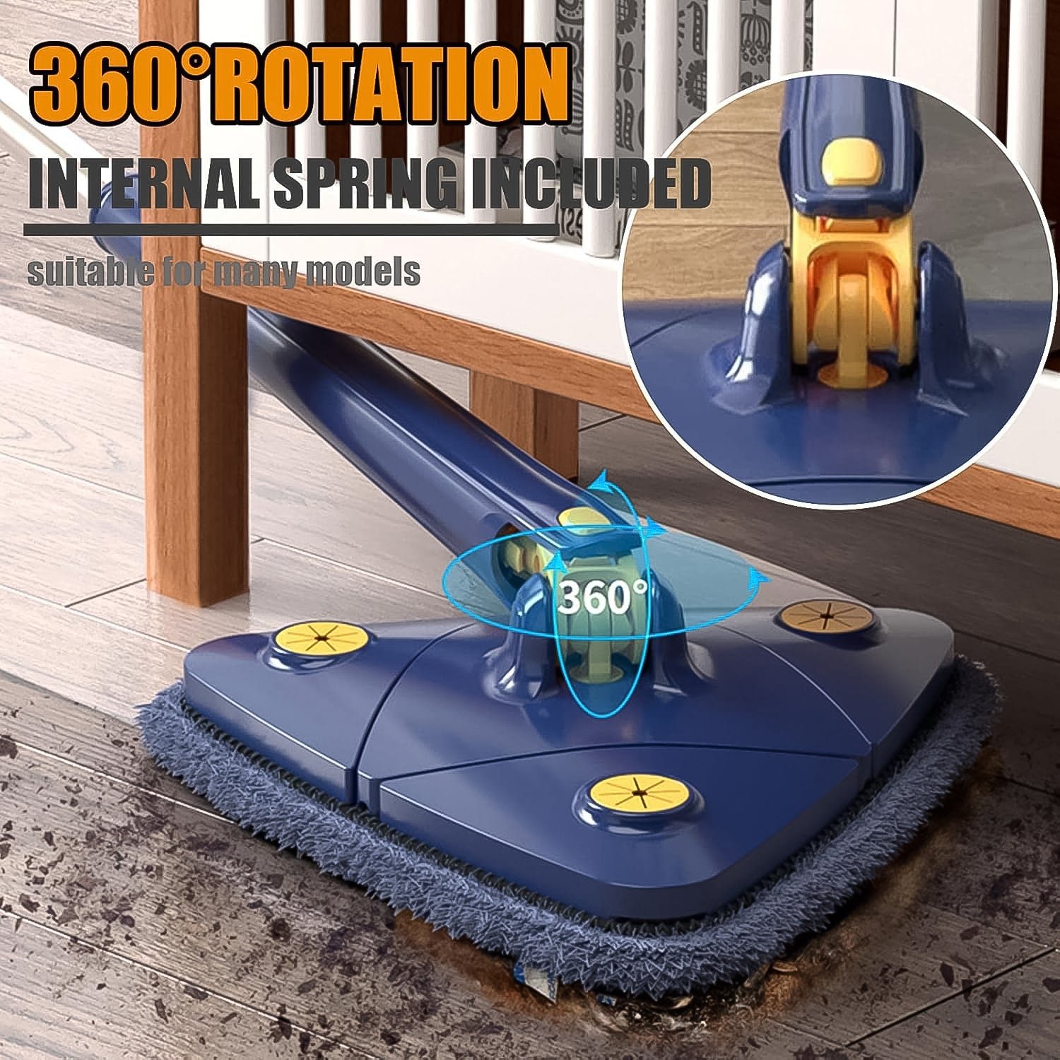 Triangle Mop - 360 - Rotatable, Extendable Handle | Storenzo - Image 5