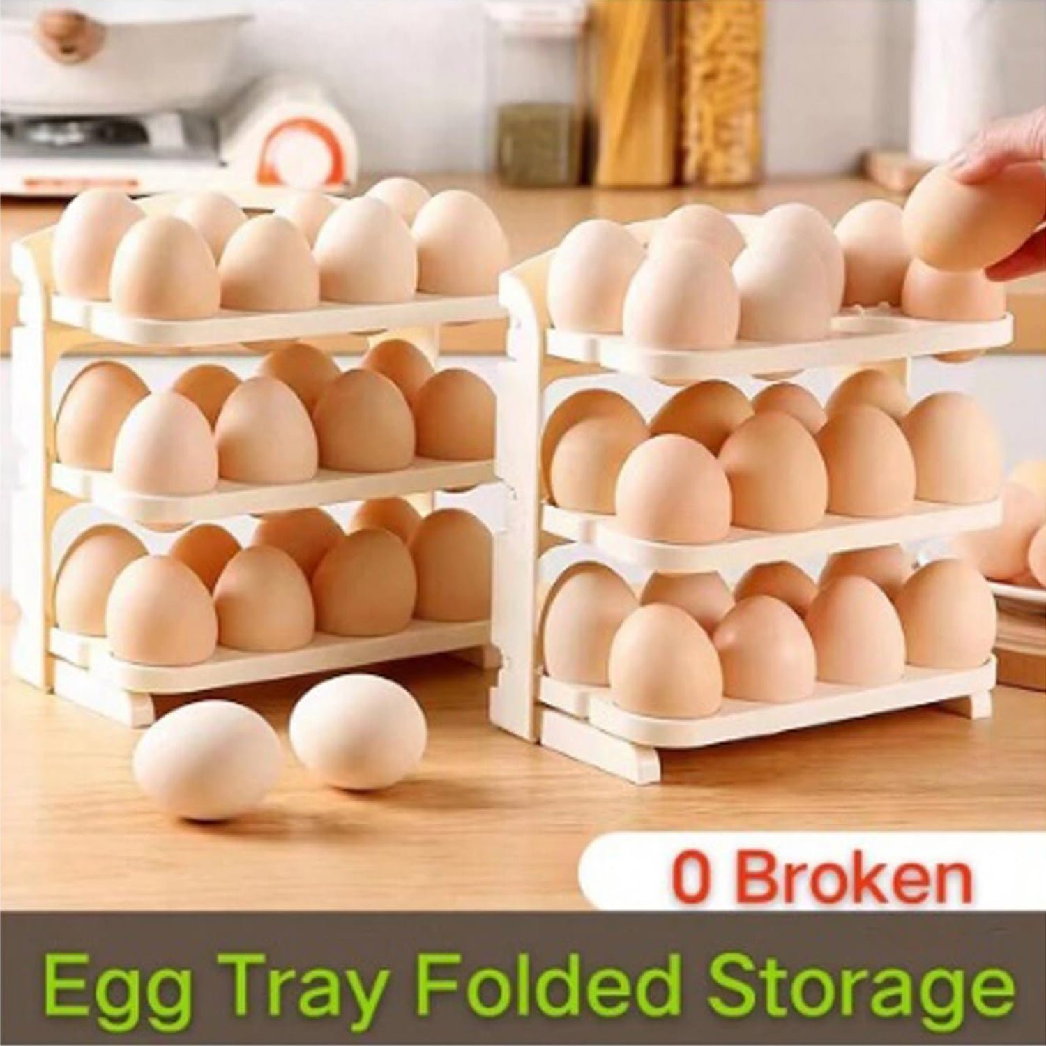 Foldable Egg Tray - 24-Grid Refrigerator Organizer | Tidy Table - Image 4