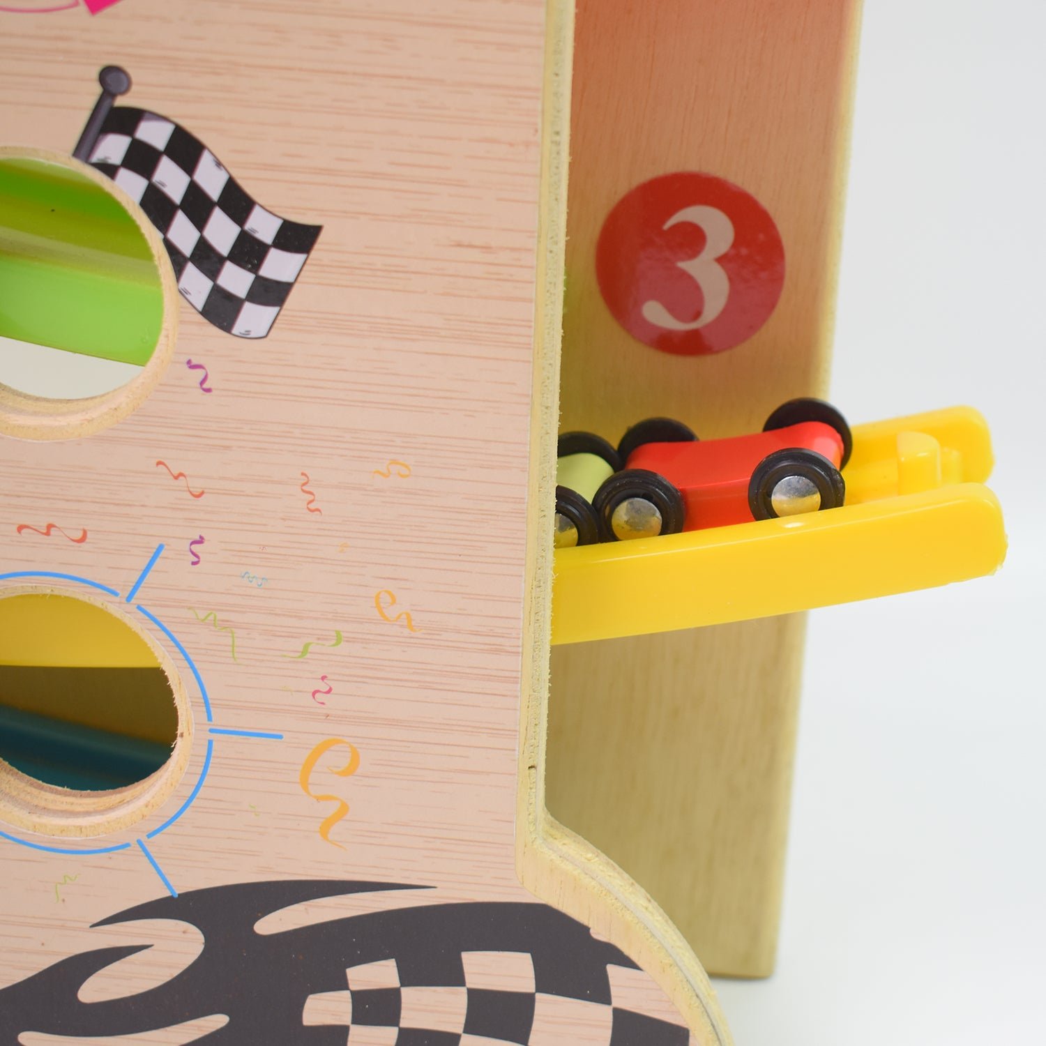 Wooden Ramp Racer - 4 Cars & Handle for Kids | Action Legion - Image 4