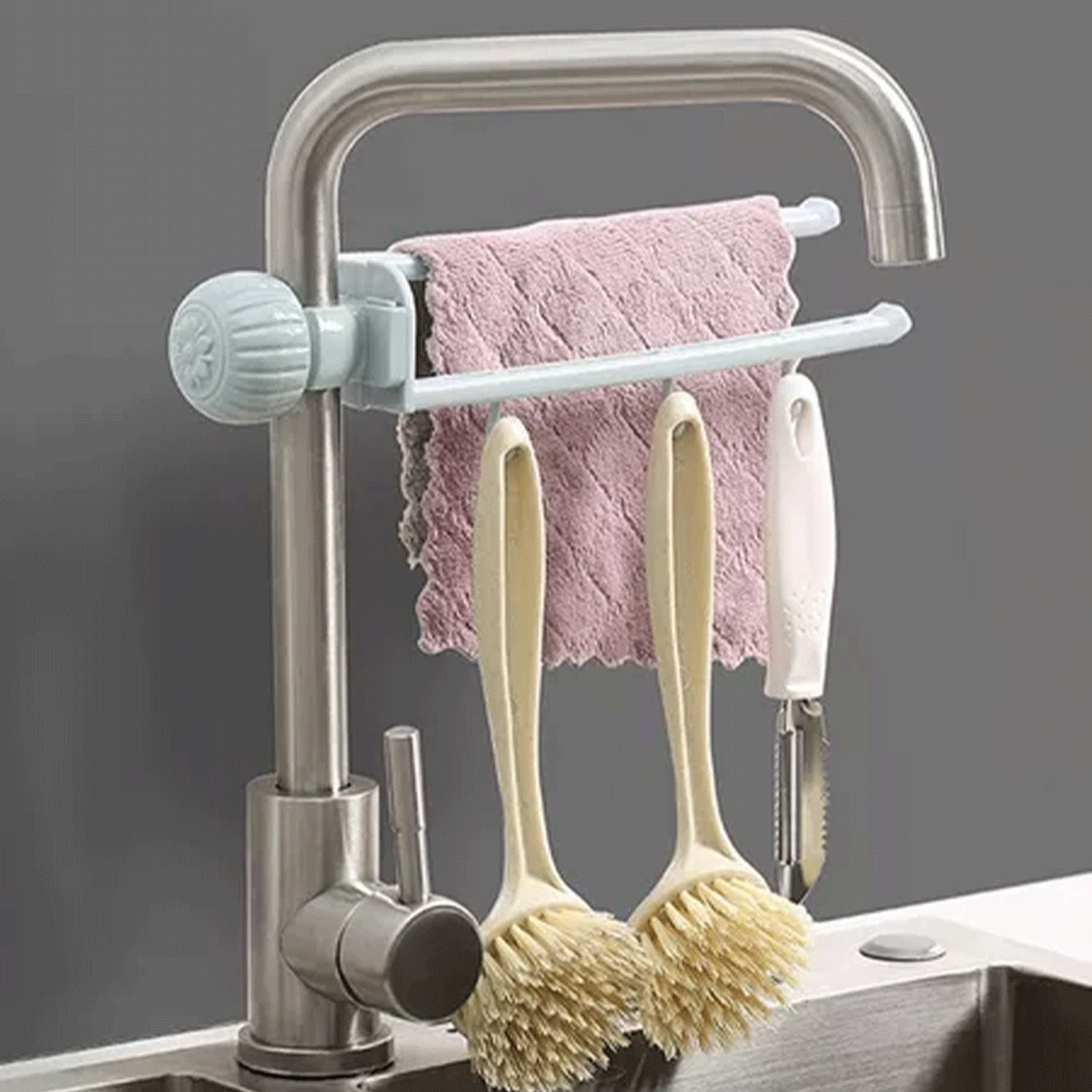 Sink Faucet Towel Holder – Adjustable Space-Saving Organizer - Image 3