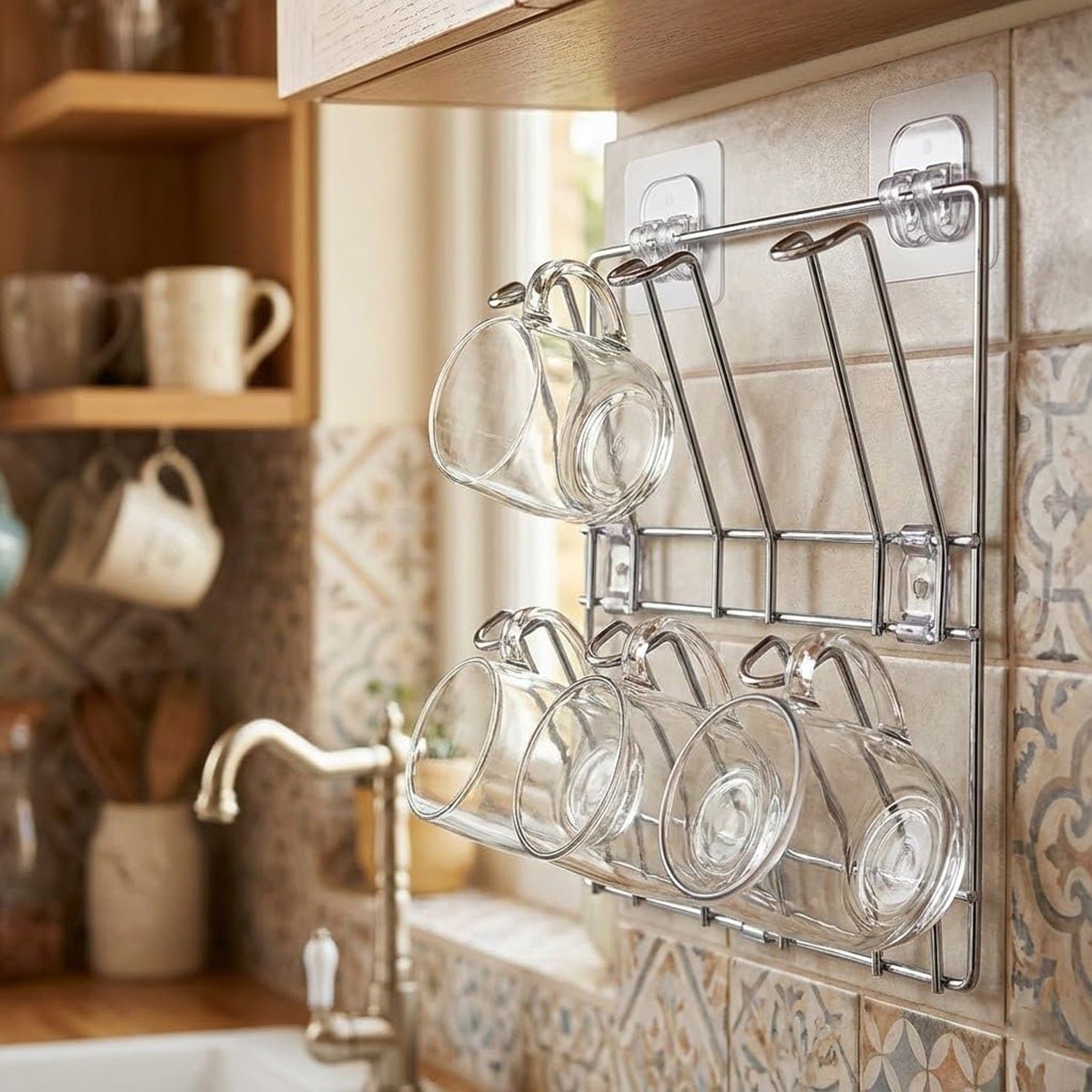 Stainless Steel Mug Holder Rack – Space-Saving Kitchen Organizer - Image 4