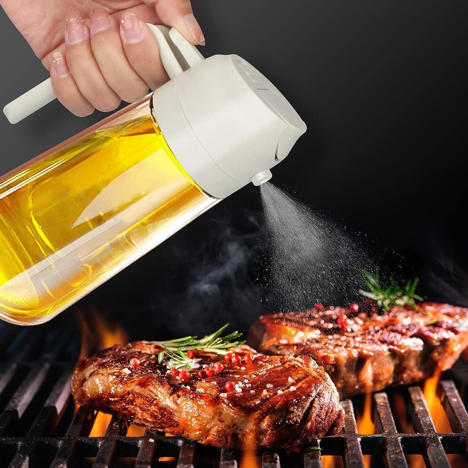 Glass Oil Dispenser Bottle – 2-in-1 Pour & Spray, 500 ml - Image 3