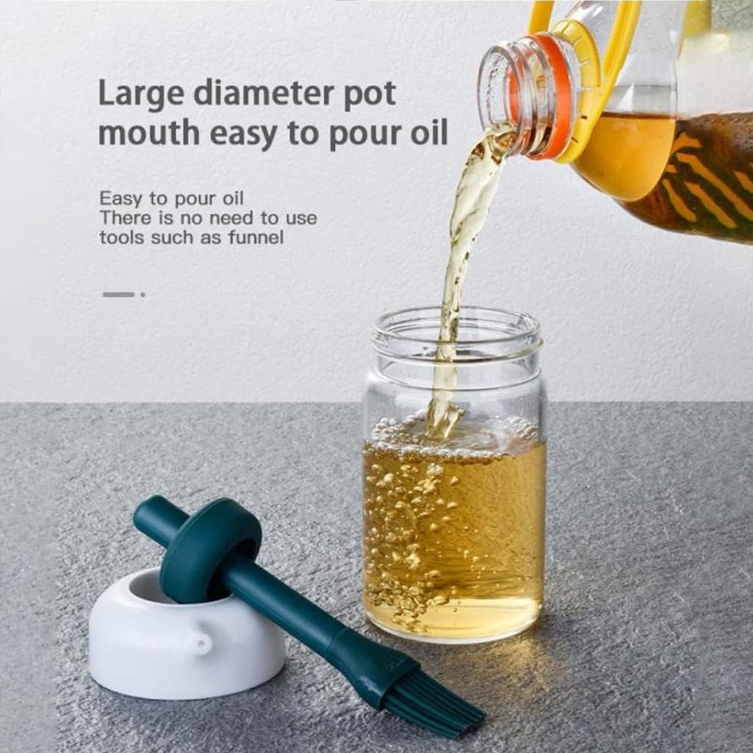 Glass Oil Dispenser with Brush - Borosilicate Kitchen Bottle | Own Hydrate - Image 6