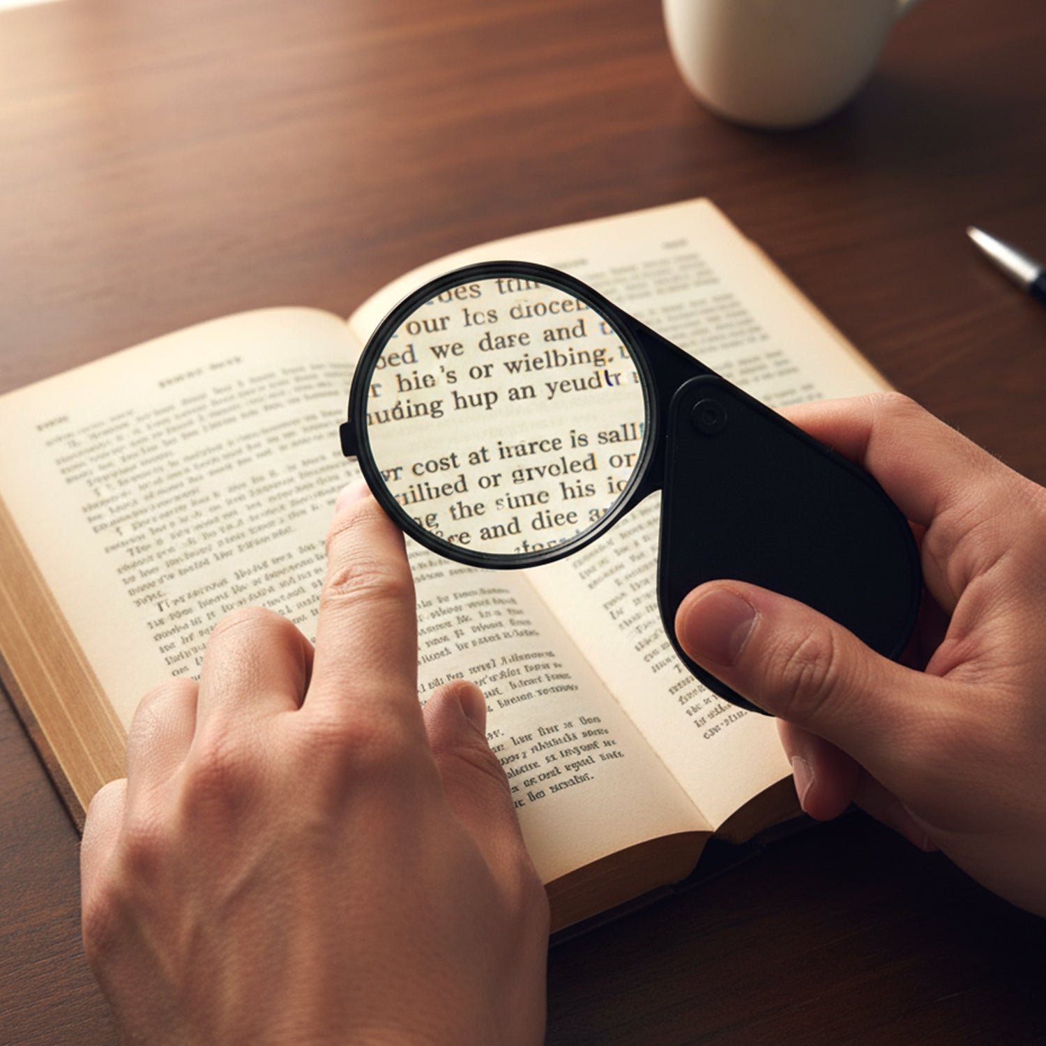 Portable Handheld Magnifying Glass – High Clarity with Folding Case - Image 3