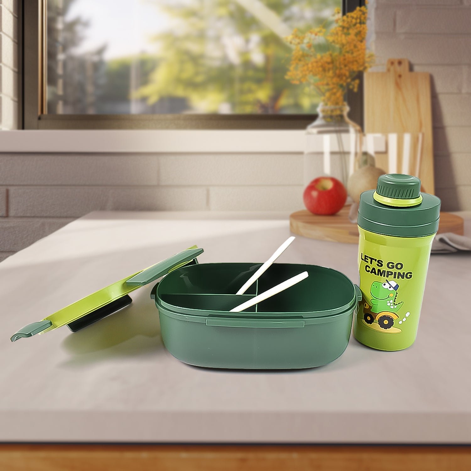 Leak-Proof Lunch Box Set - 3 Compartment with Bottle | Lunchie Bunchie - Image 3