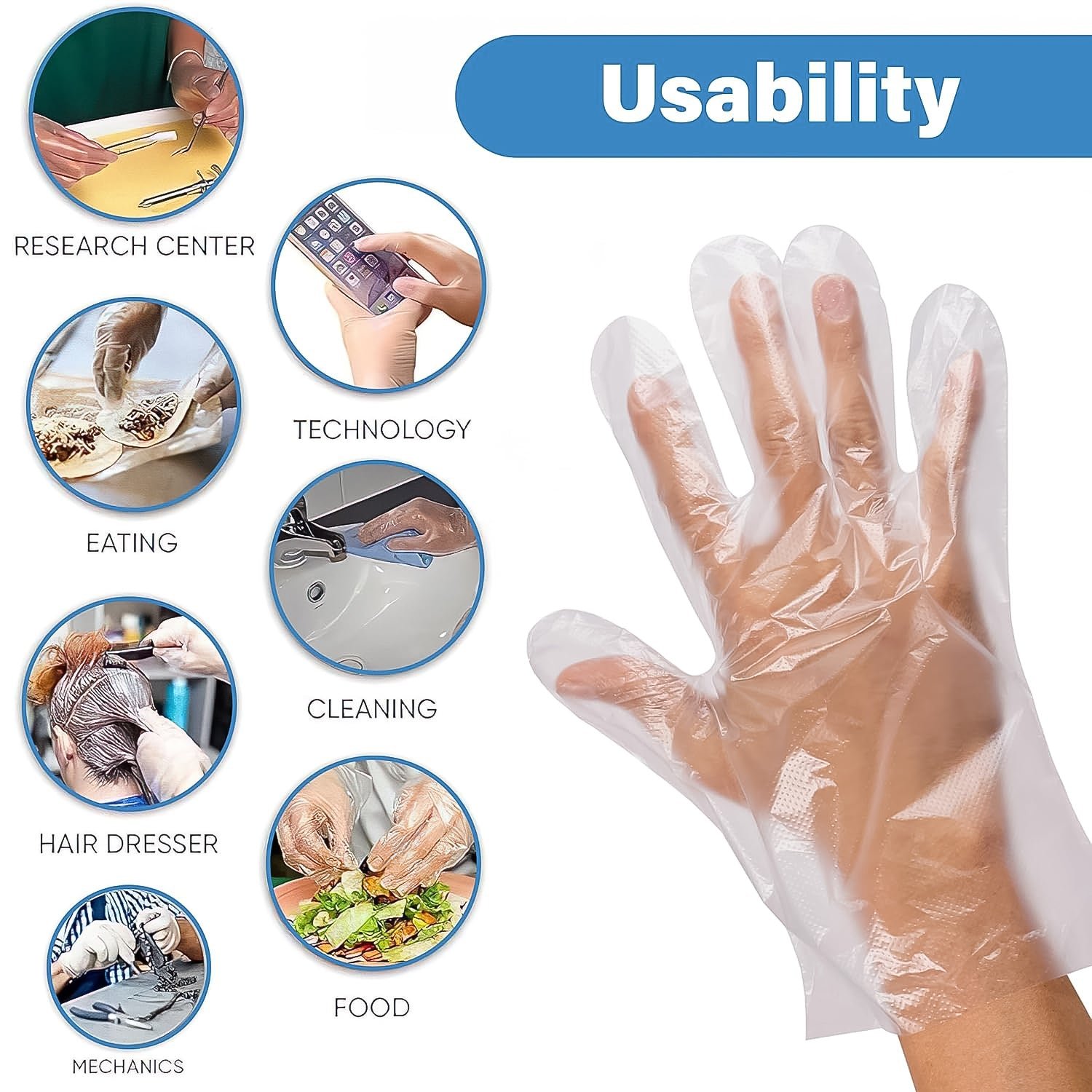 Disposable Eco-Friendly Kitchen Gloves – Free Size 100 Pc Pack - Image 3