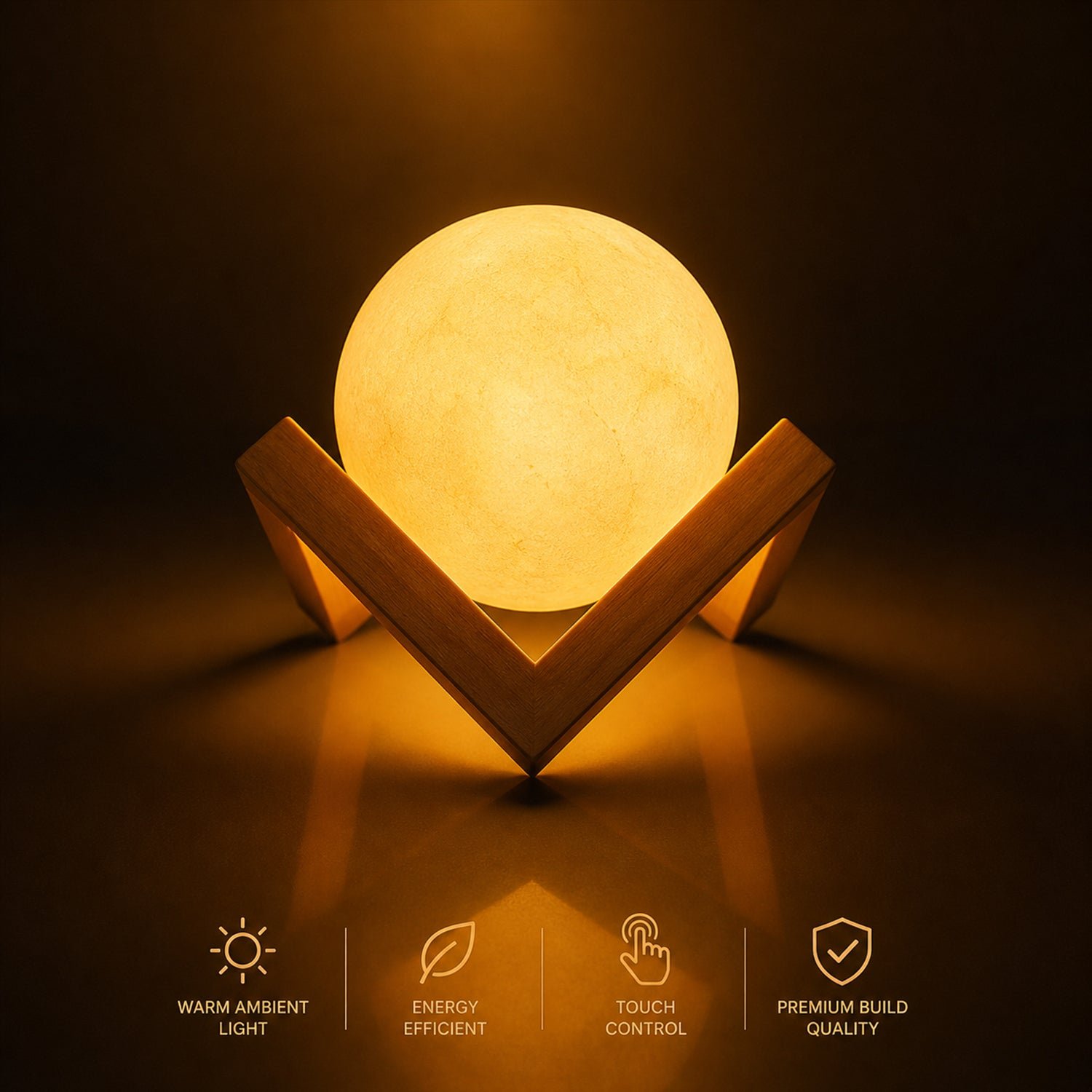 Rechargeable LED Moon Lamp – Soothing Ambient Light for Home - Image 5