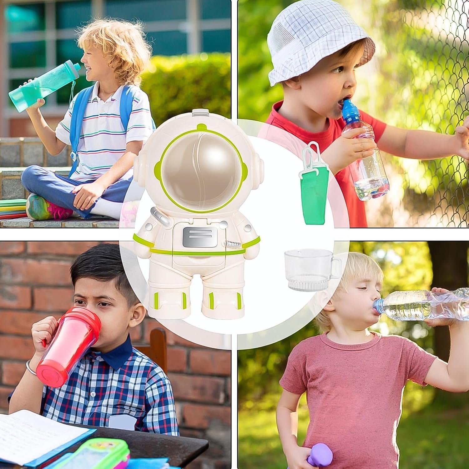 Kids Astronaut Water Bottle – Fun Sipper with Straw & Strap | MixologyPro - Image 6