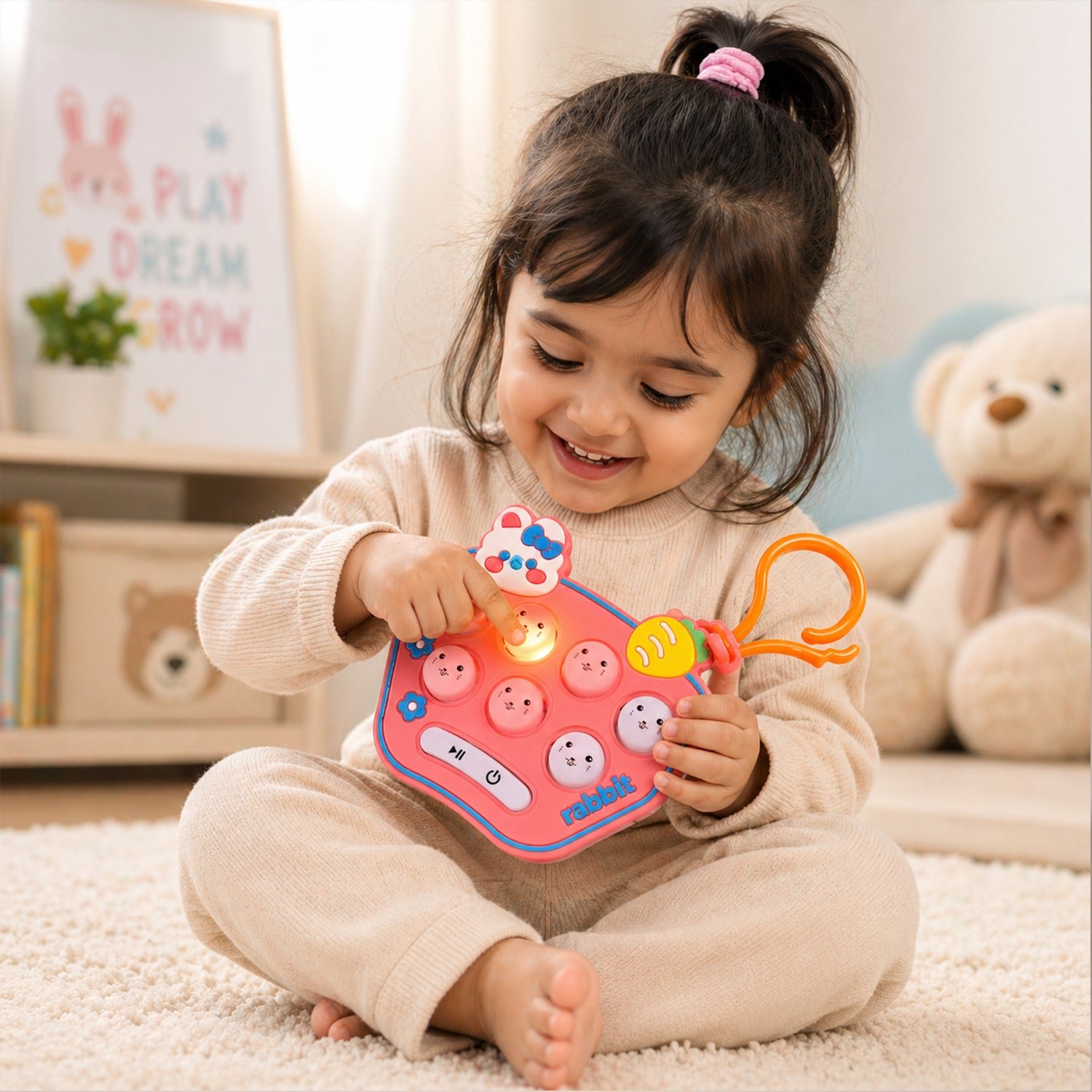 Cute Cartoon Music Push Button Toy Keychain – Light & Portable Fun - Image 5