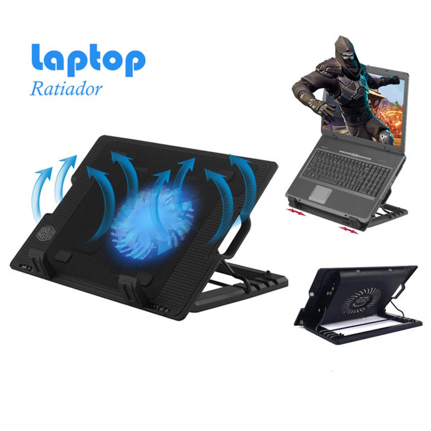 Laptop Cooling Pad - Adjustable Stand, Dual Fan | Indo Glow - Image 3
