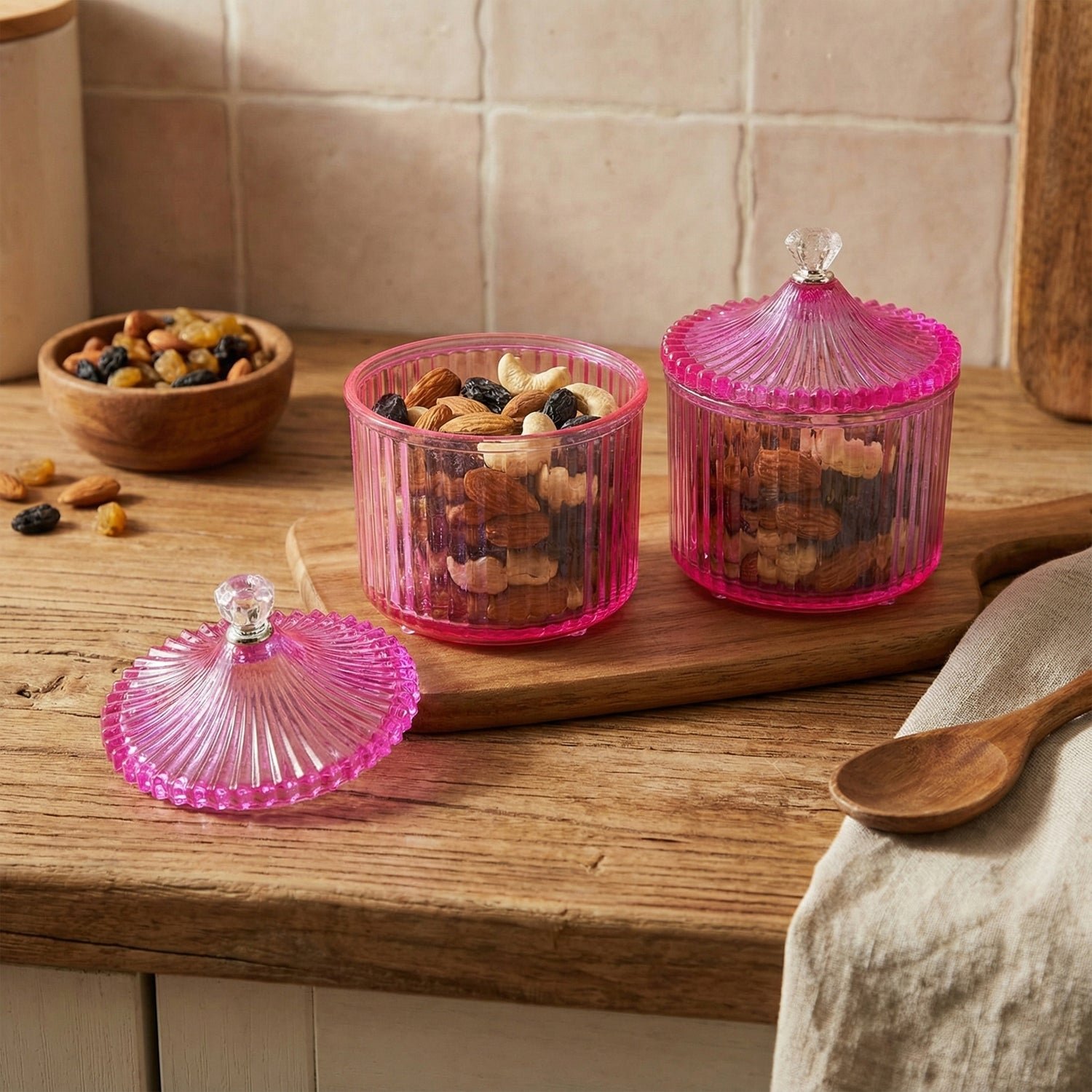 Dry Fruit Storage Jars – Luxury Transparent Plastic Set of 2 - Image 3