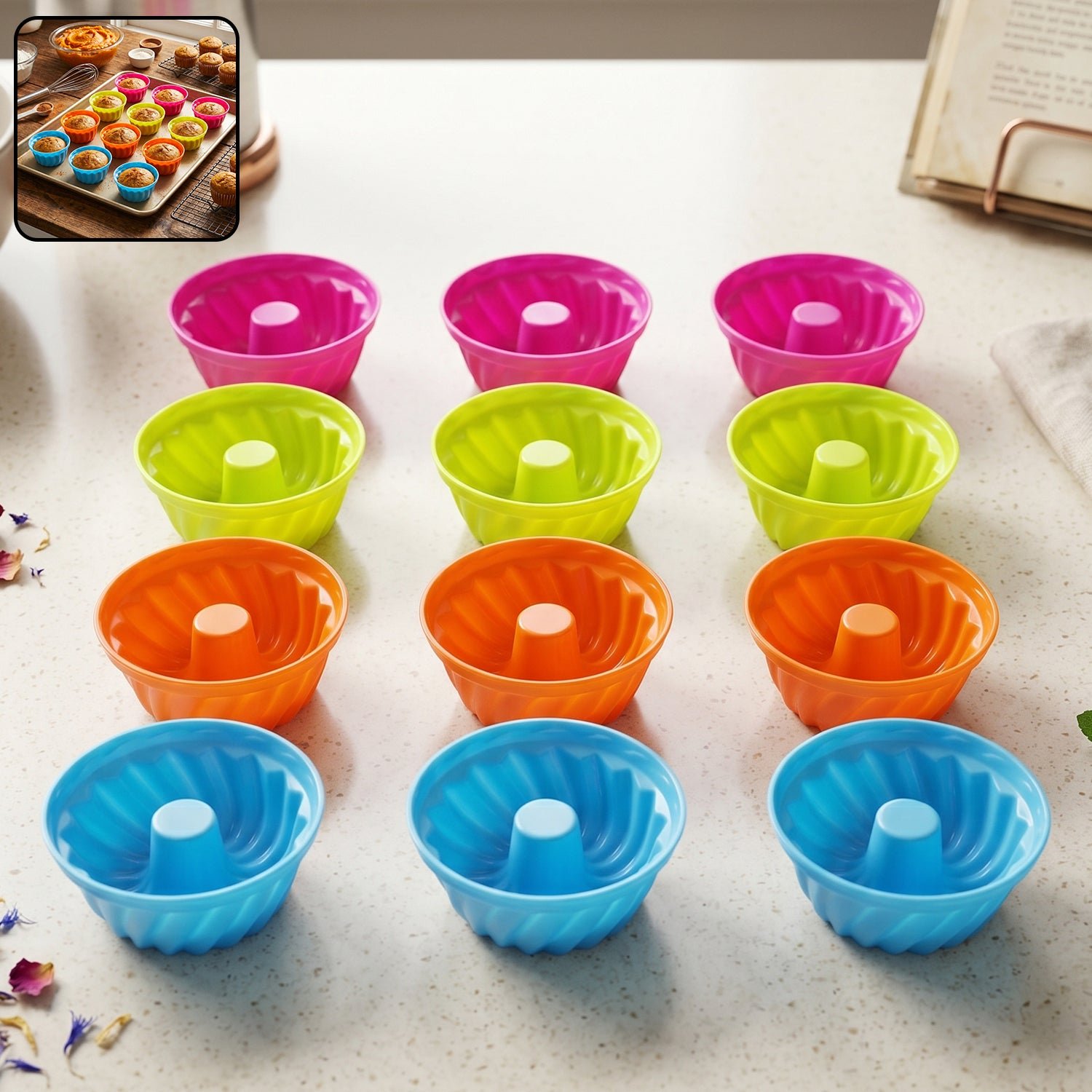 Reusable Silicone Cupcake Mould Set – Non-Stick & Heat-Resistant - Image 4