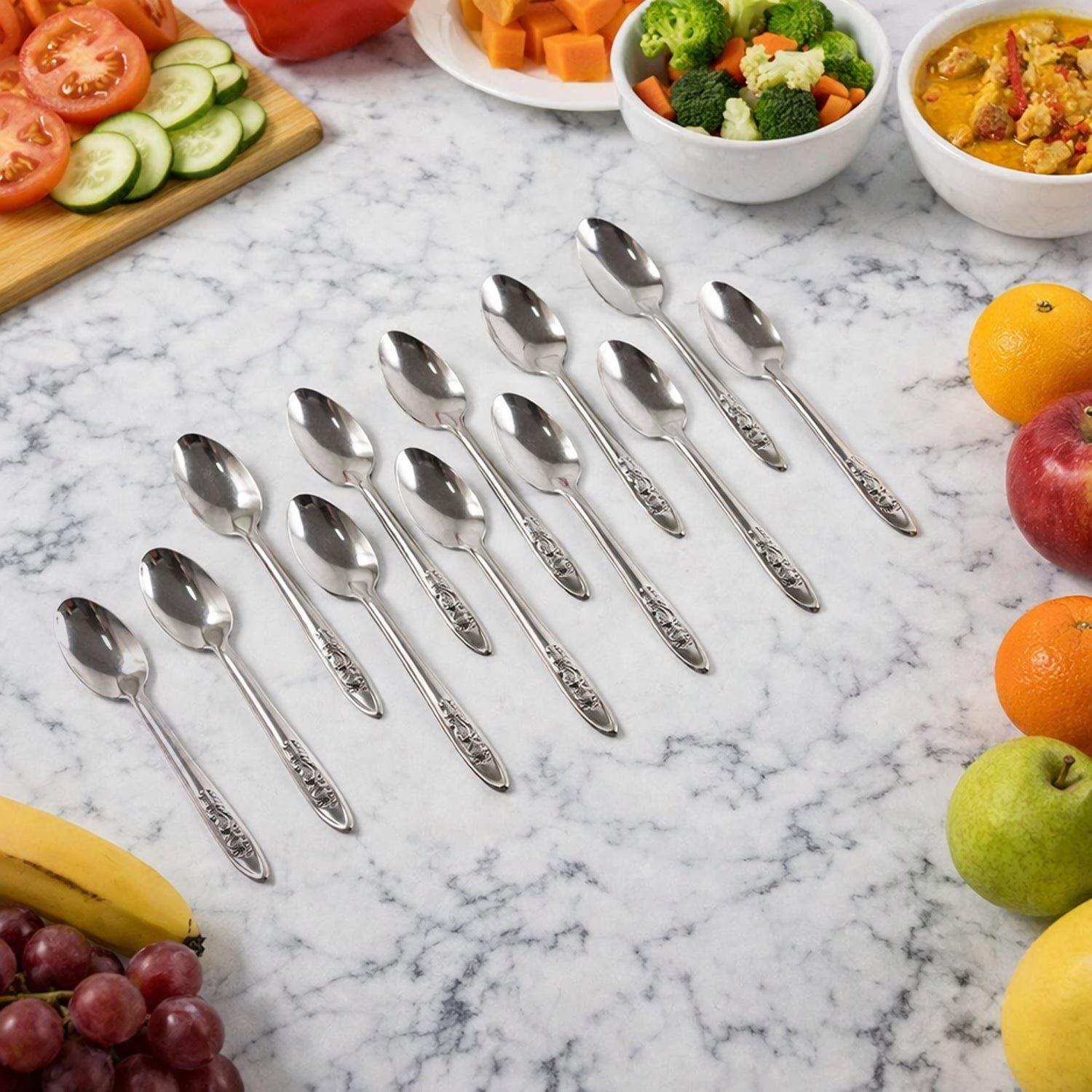 Stainless Steel Table Spoons Set – Elegant 12-Piece Dining Set