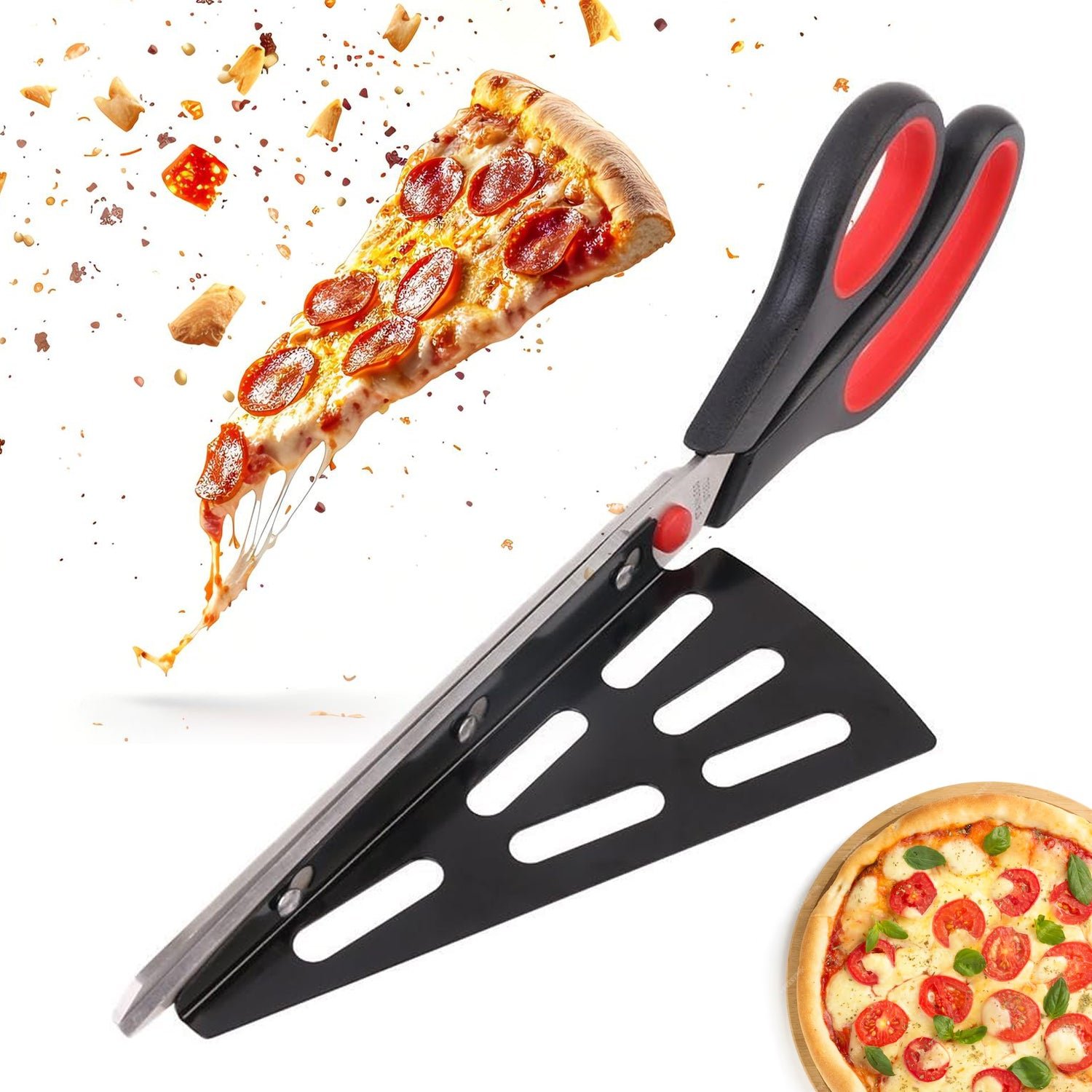 Pizza Cutter Scissors – Stainless Steel with Removable Spatula | Quickslice - Image 6