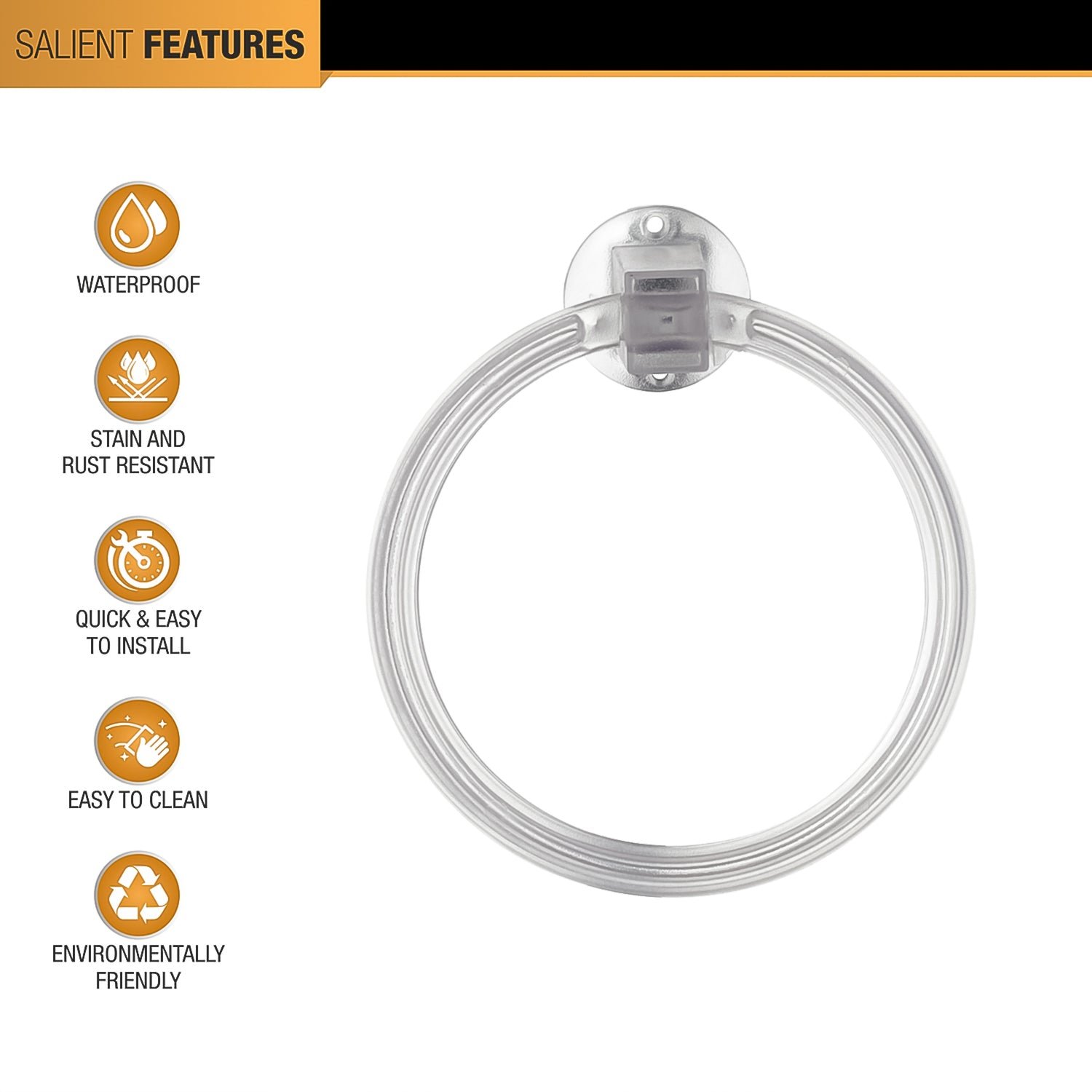 ABS Towel Ring - Unbreakable Wall Mounted Holder | BathNova - Image 6