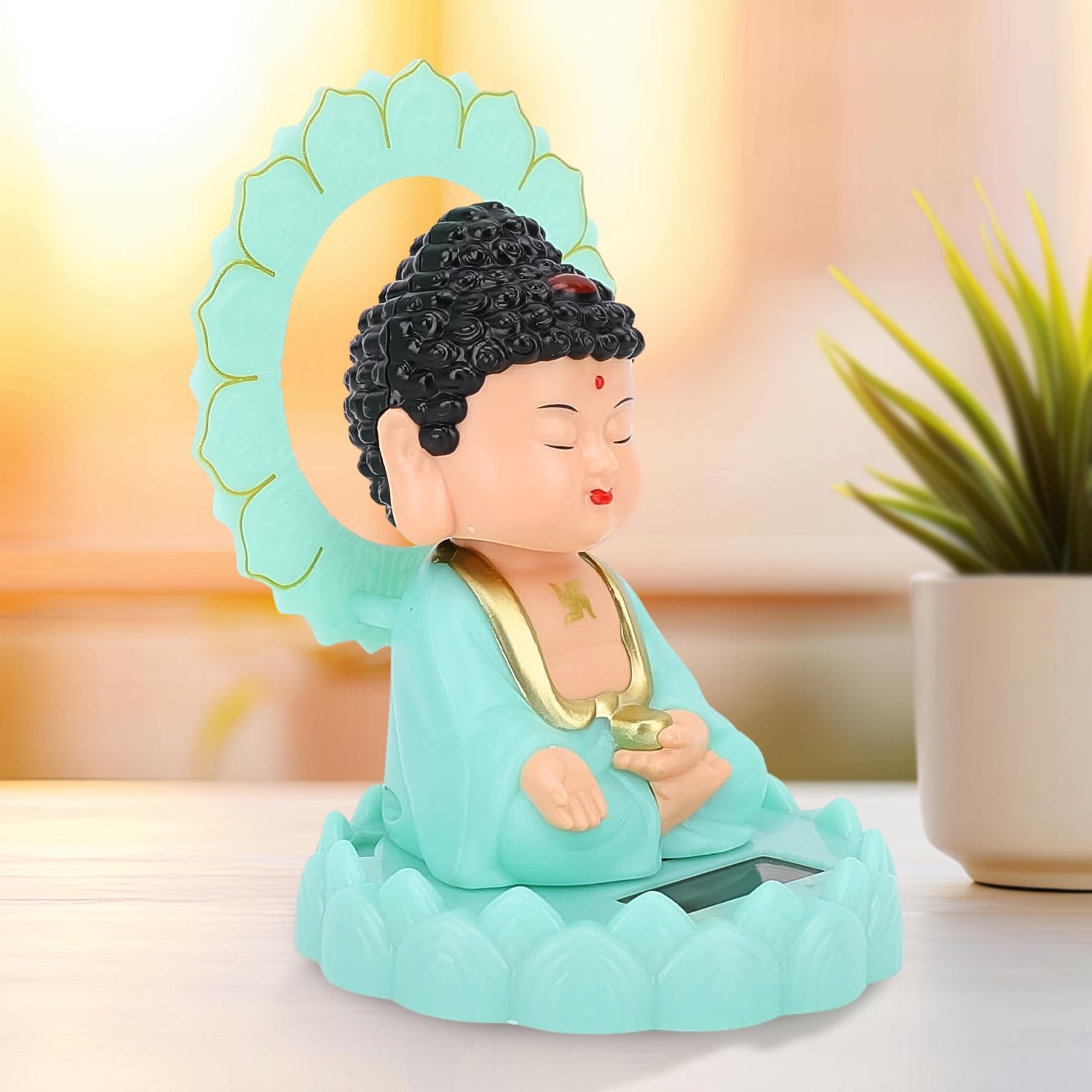 Solar Buddha Statue - Eco-Friendly Moving Head Decor | Styleva - Image 5