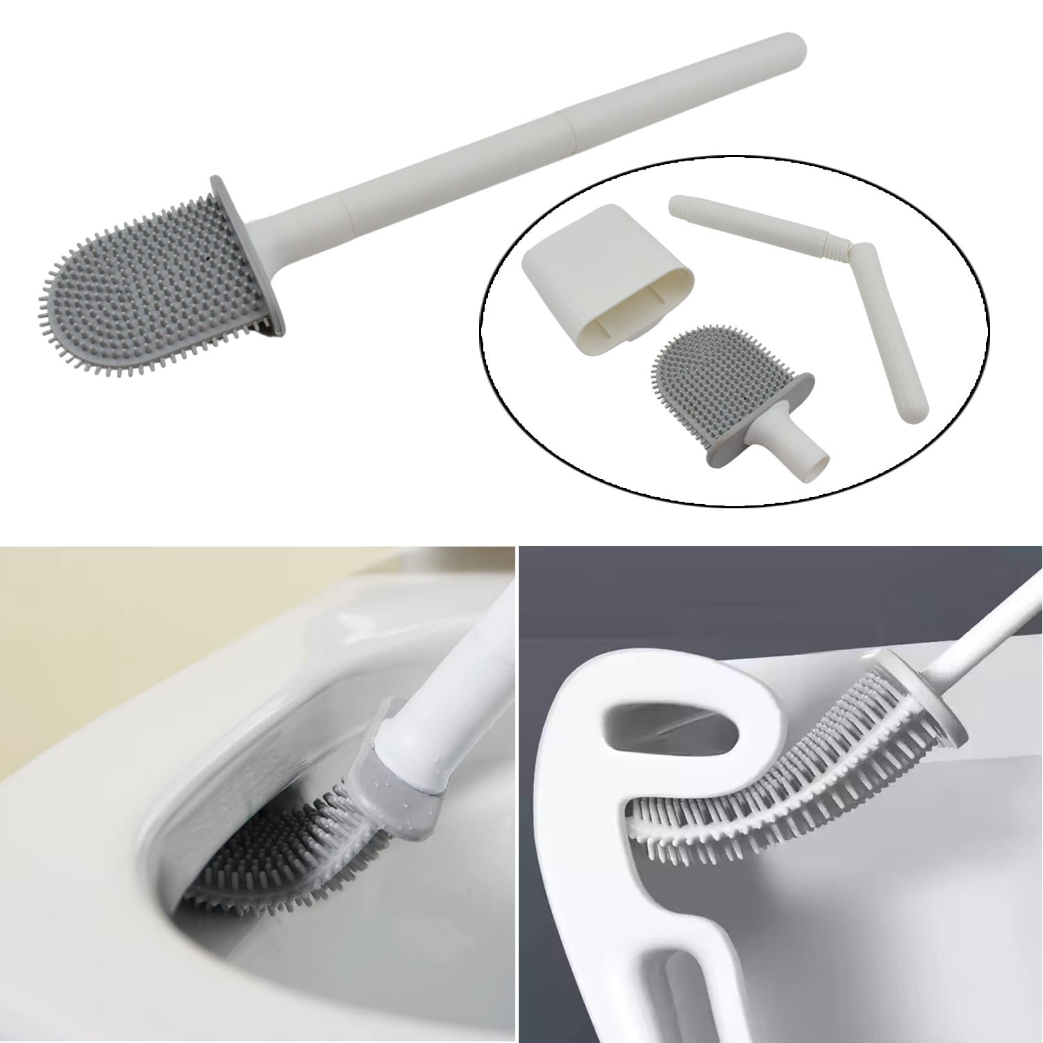 Silicone Toilet Brush - Wall-Mounted, Anti-Drip Cleaner | Velvet Wipe - Image 5