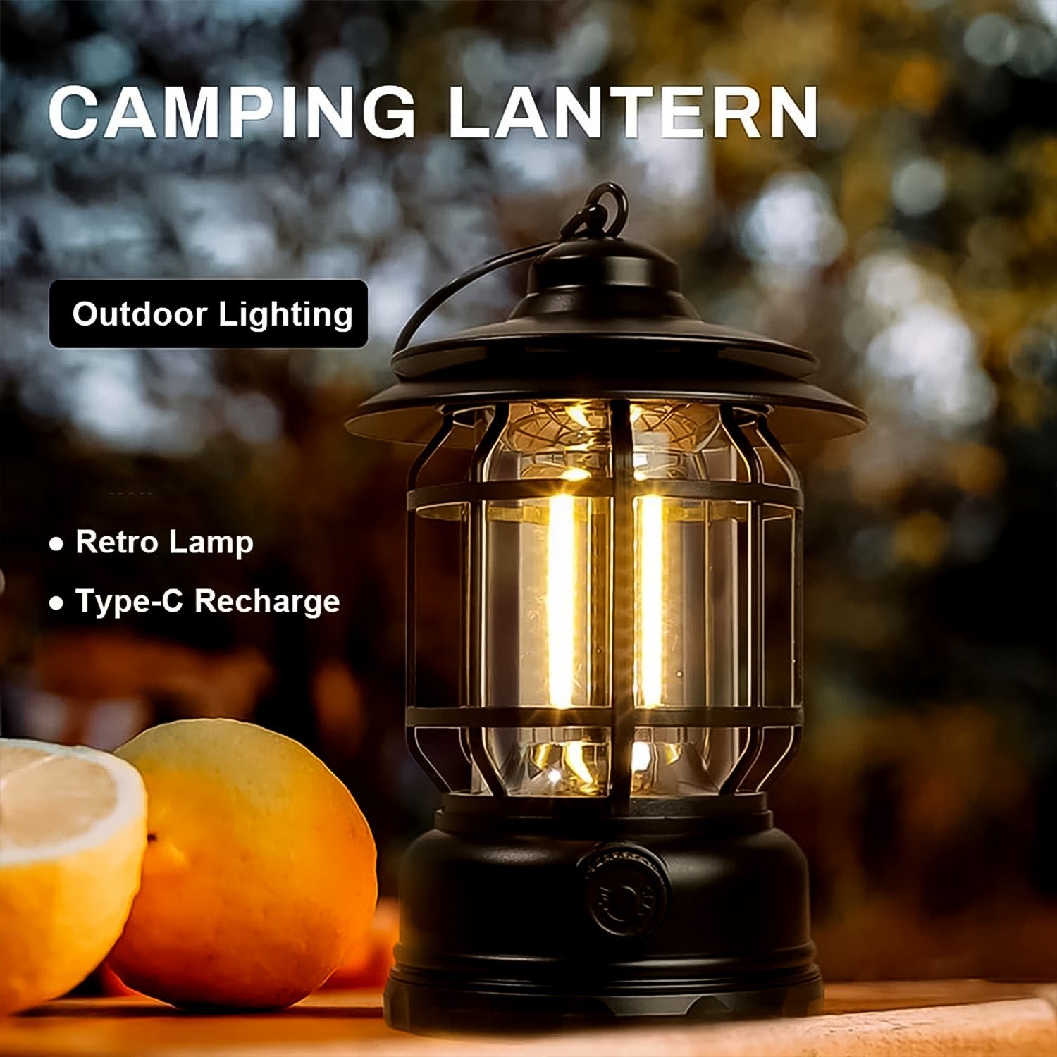 Rechargeable LED Camping Lantern - Retro Dimmable Light | Garden Vera - Image 6