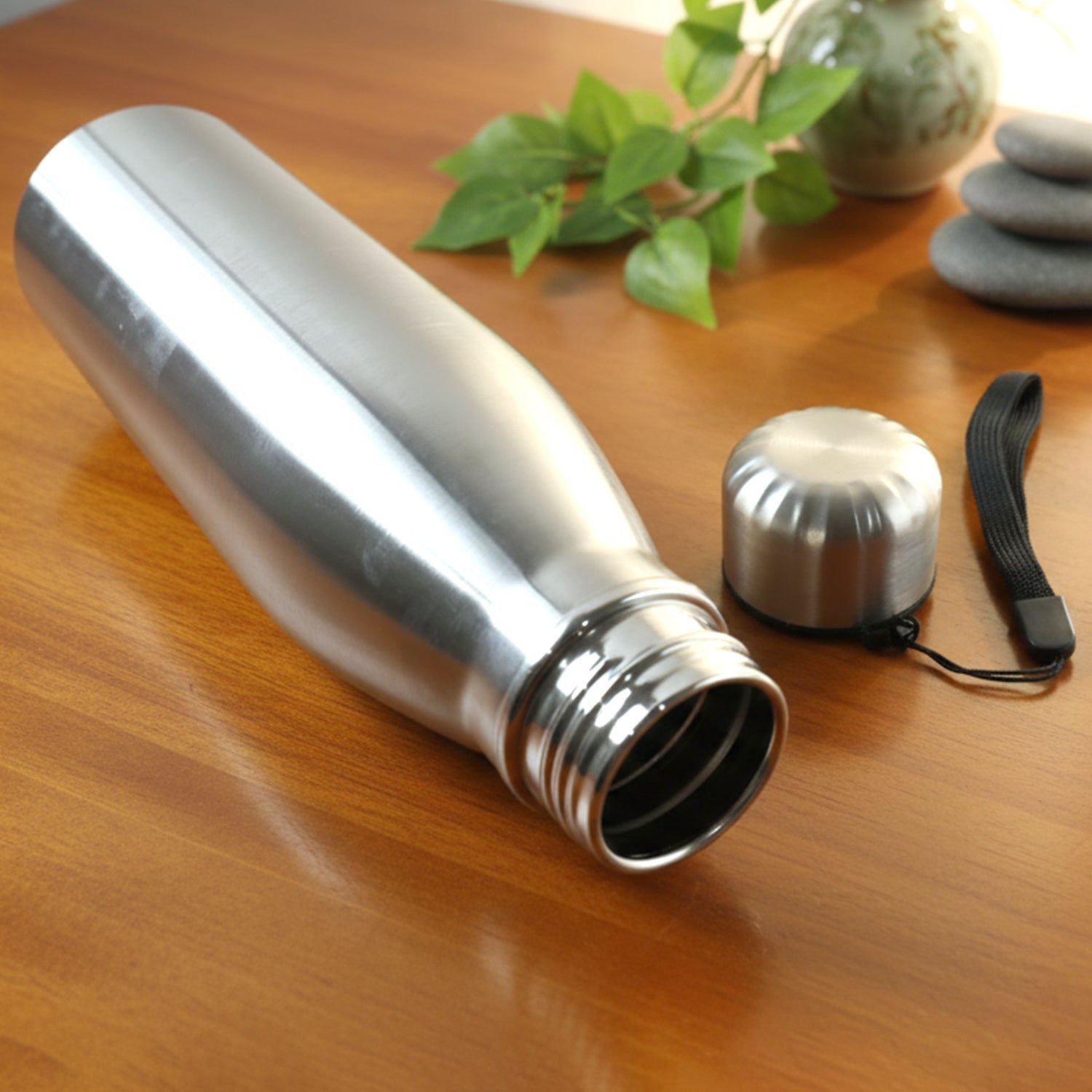 Stainless Steel Water Bottle 1000 ML – Leakproof with Carry Strap - Image 4
