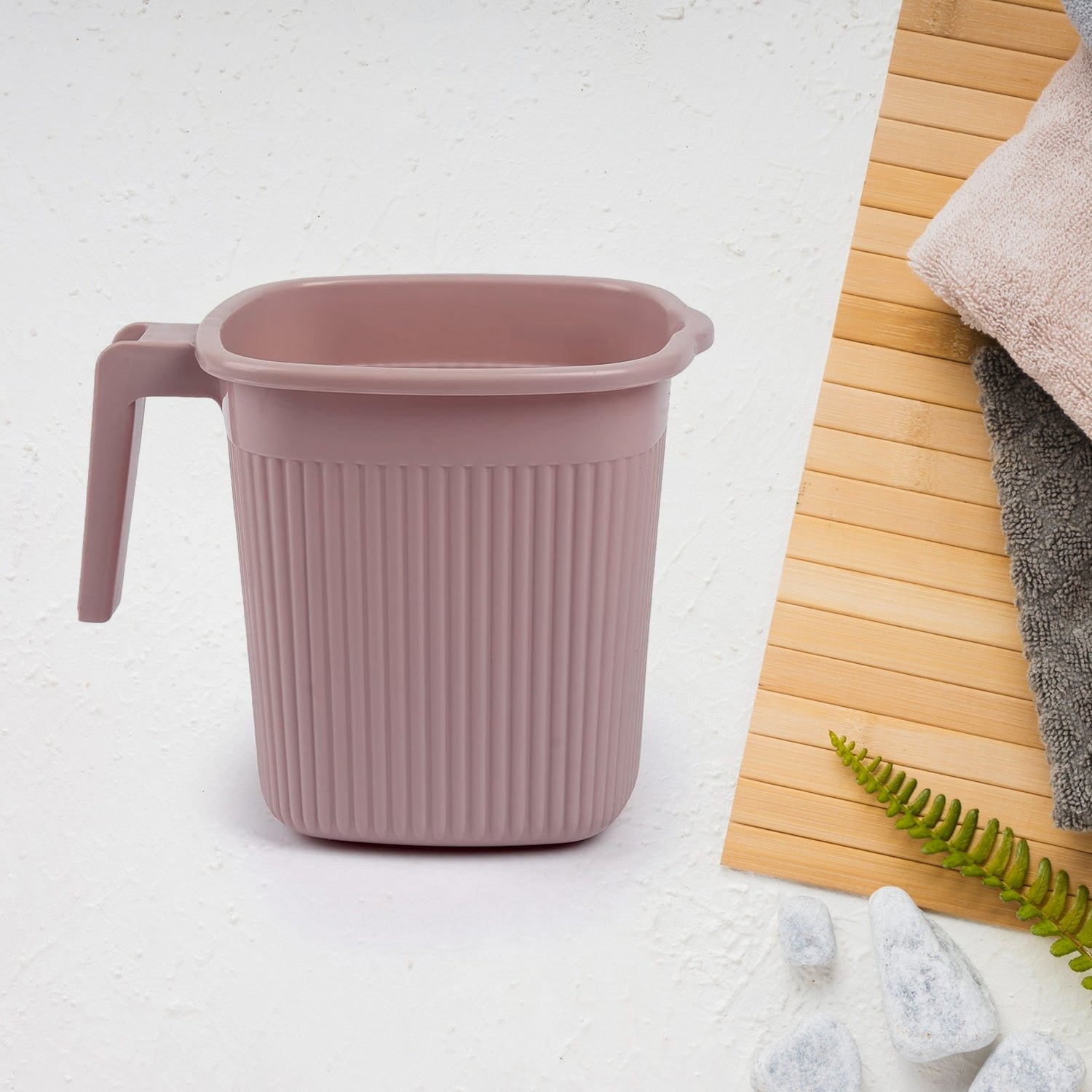 Plastic Bath Mug Set - Square, 1000ml (4 Pc) | Mini Bubbles - Image 3