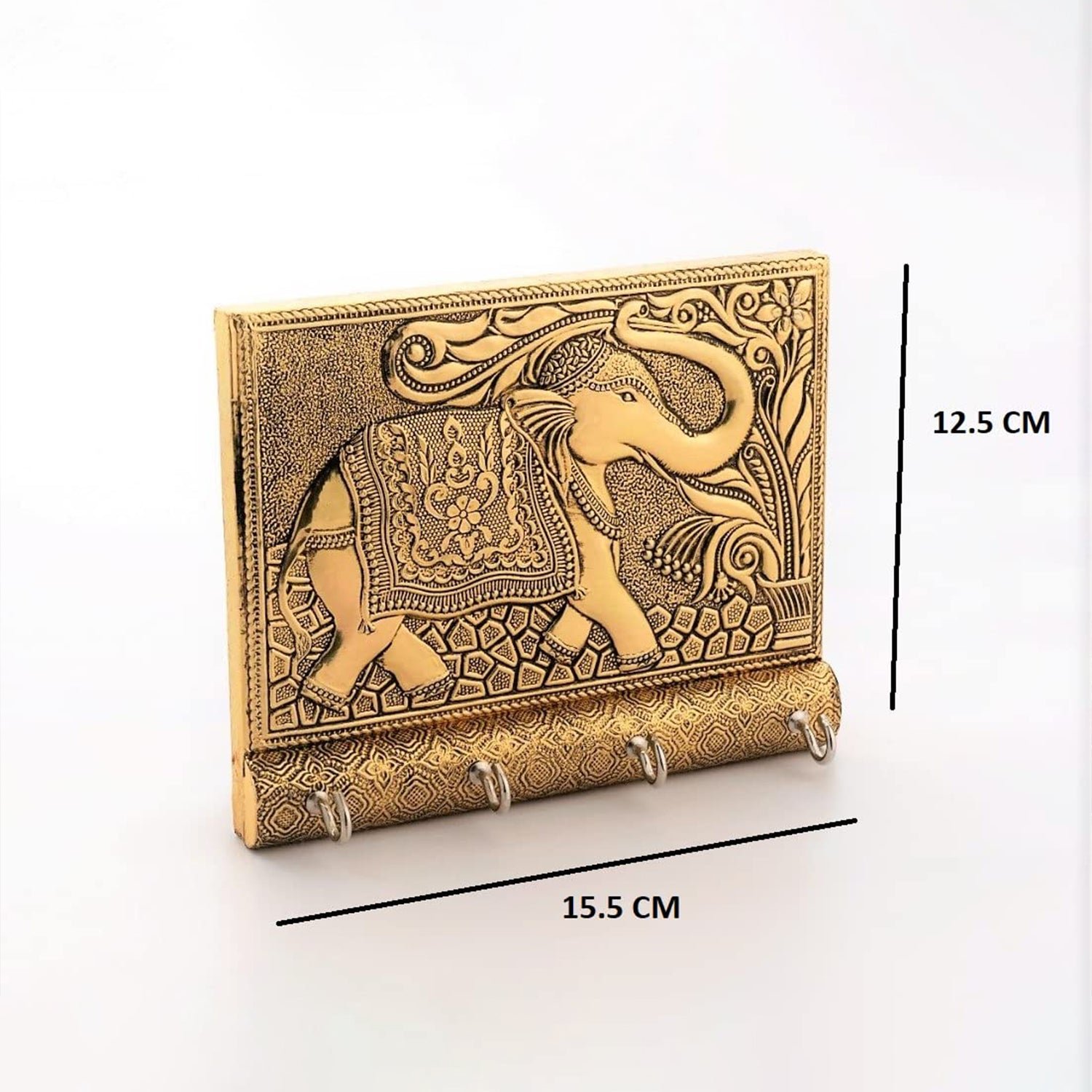 Elephant Key Holder – Wooden & Gold Wall Mount for Home | Styleva - Image 4