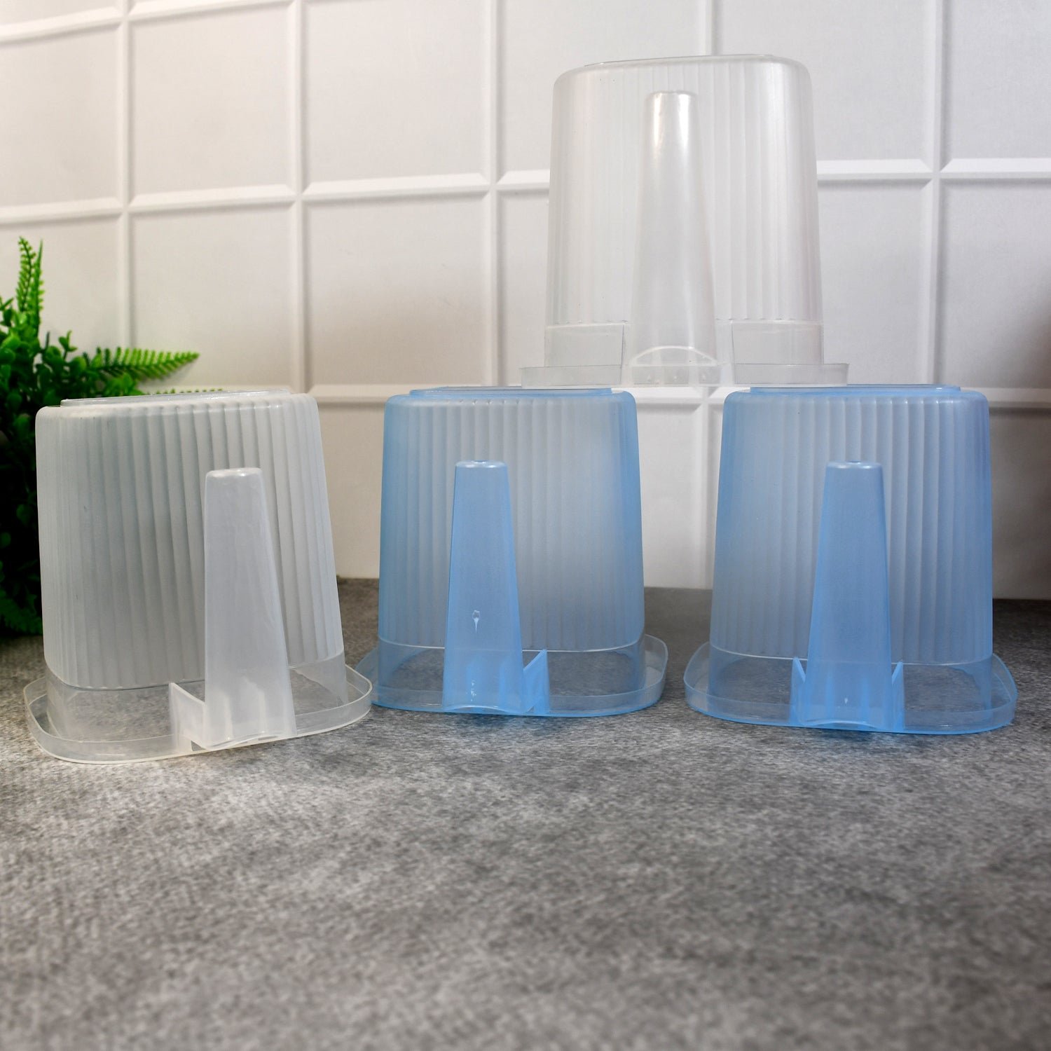 Plastic Bathroom Mugs - Transparent 1000 ML (Set of 4) | Bathora - Image 6