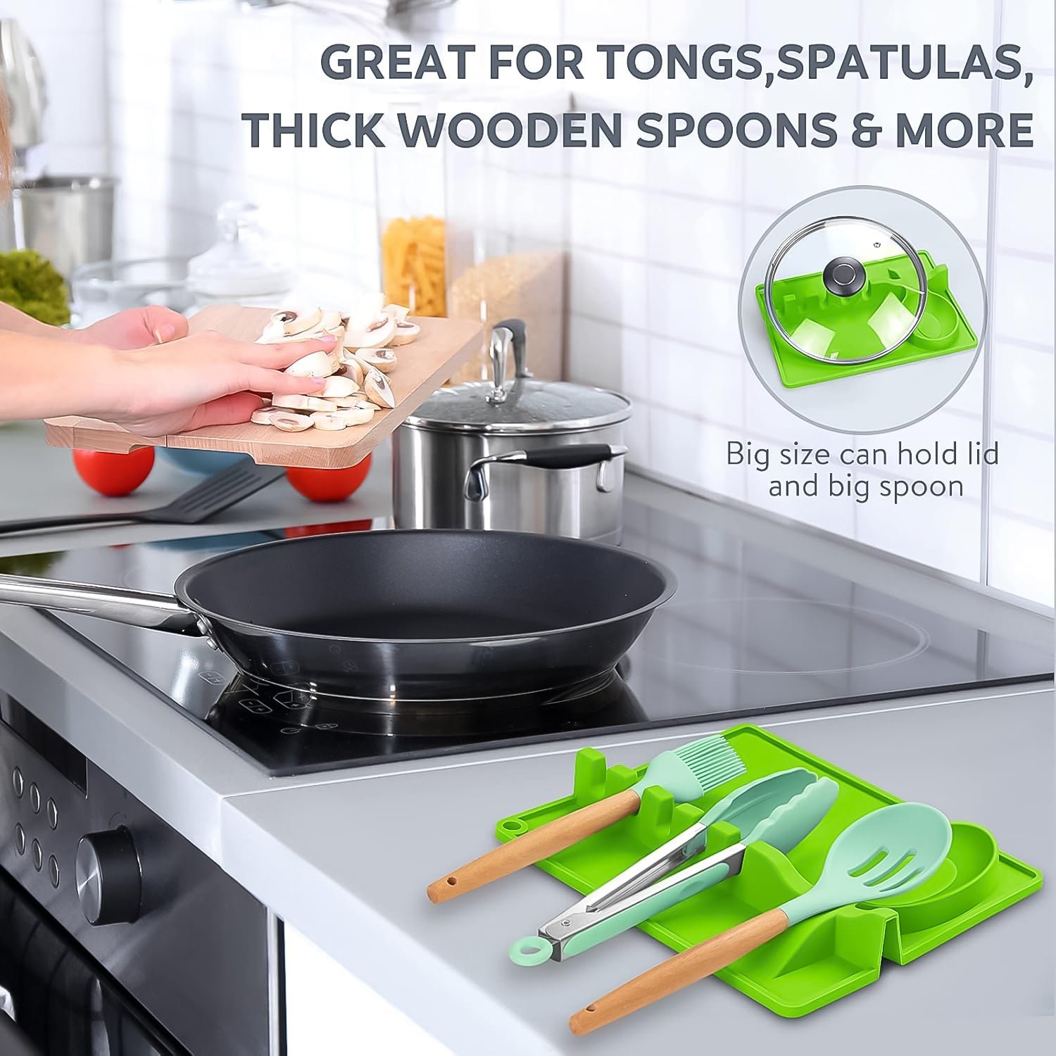 Silicone Spoon Rest - 4-Slot Utensil Holder & Spatula Rack | Quickslice - Image 6