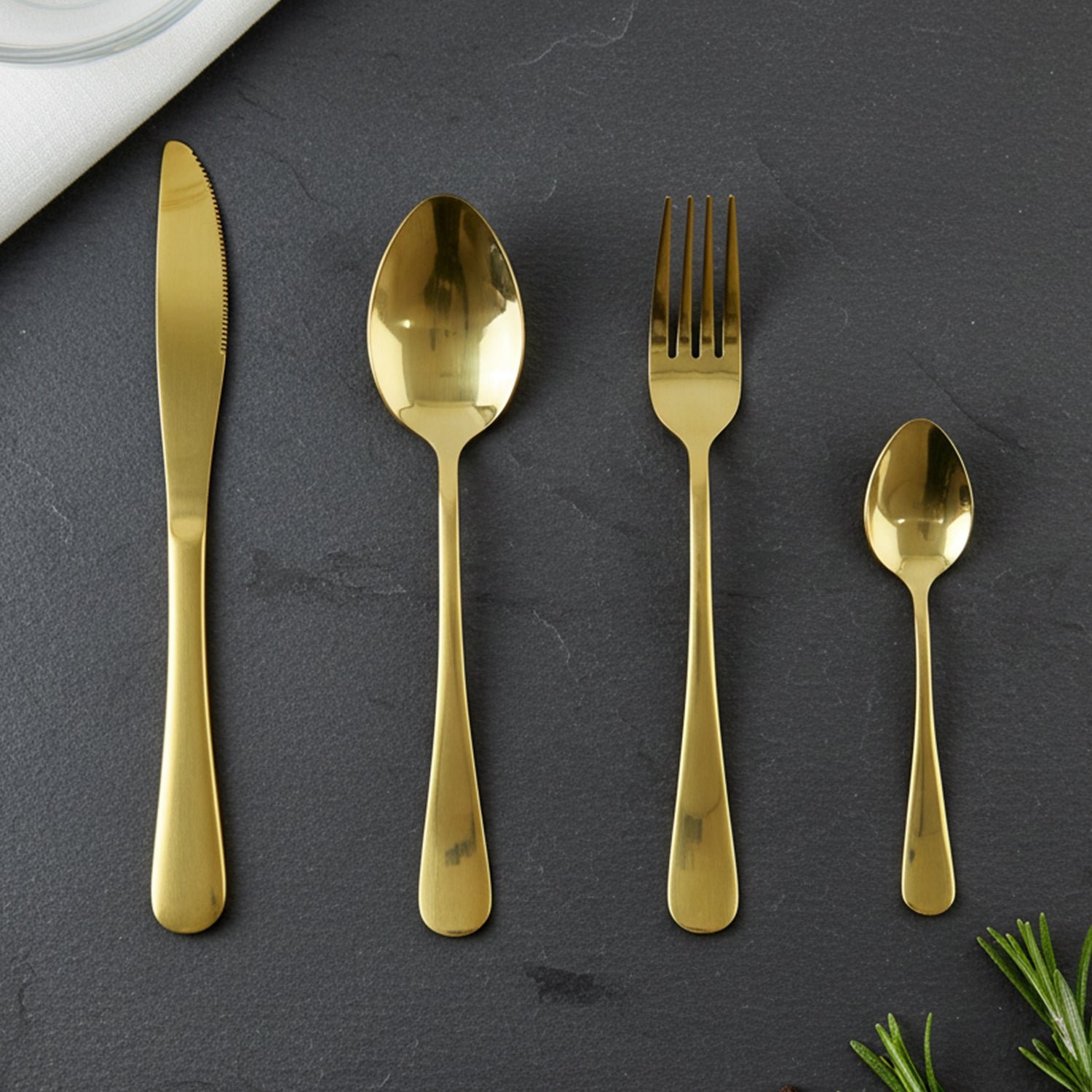 Gold Stainless Steel Cutlery Set – Luxury 24-Piece with Pineapple Stand - Image 6