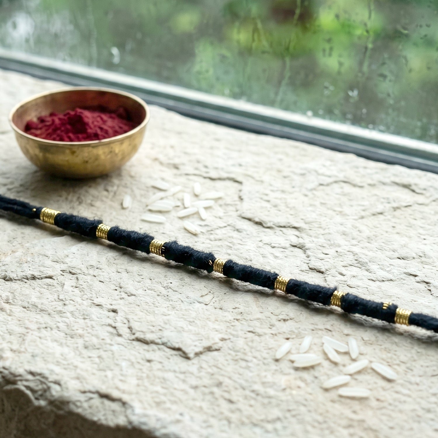 Rakhi – Handmade Black Thread with Gold Beads for Raksha Bandhan - Image 7
